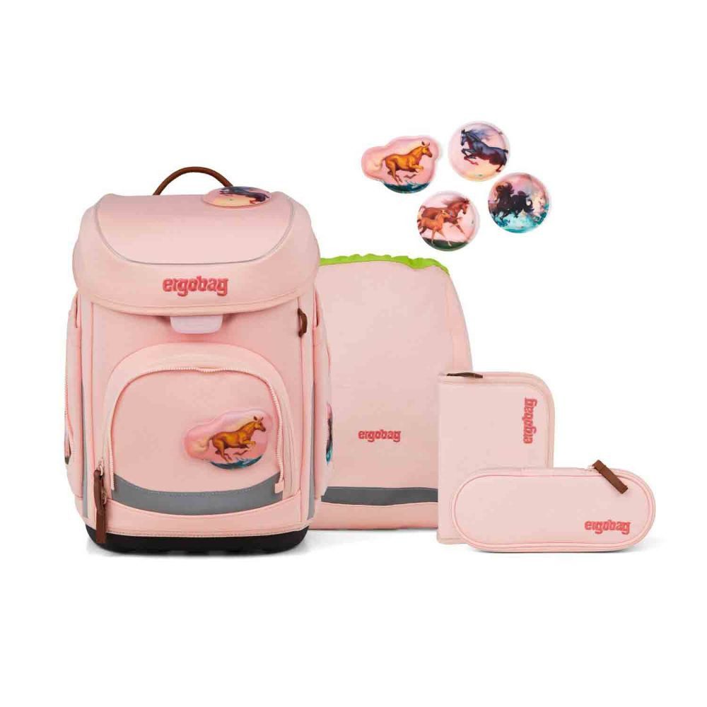 ergobag Schulranzen Cubo (inkl. Etui (befüllt), Schlamperrolle, Sportbeutel und Kletties, 5tlg)