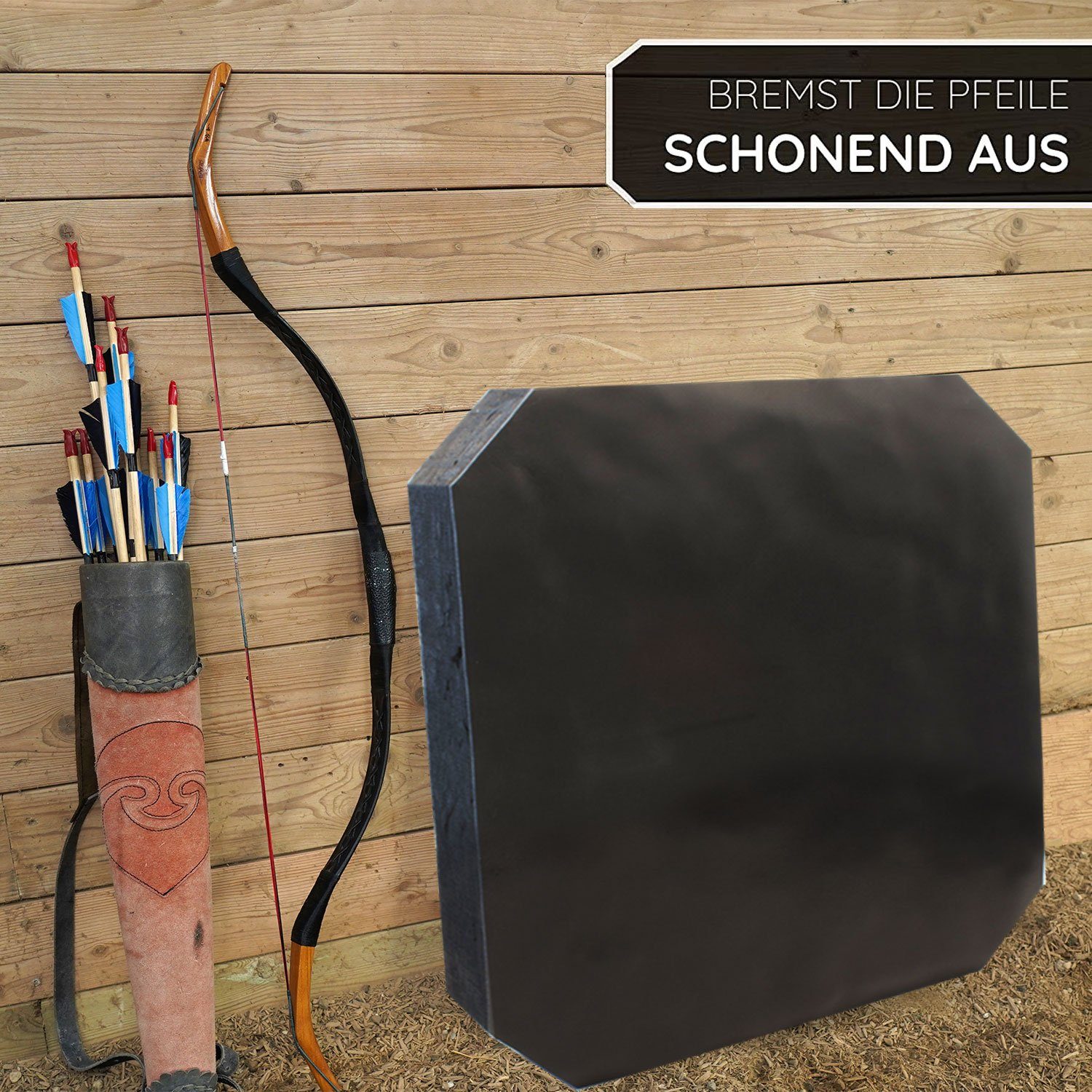 Yate Targets Zielscheibe YATE Bogensport Zielscheibe XXL Polimix 80x80x10cm, einfache Pfeilentfernung, sehr lange Haltbarkeit