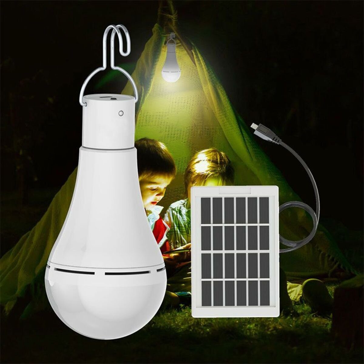 Mmgoqqt LED Solarleuchte LED Solar Glühbirne Solarlampen für Außen,Solar  Laterne Camping Lampe