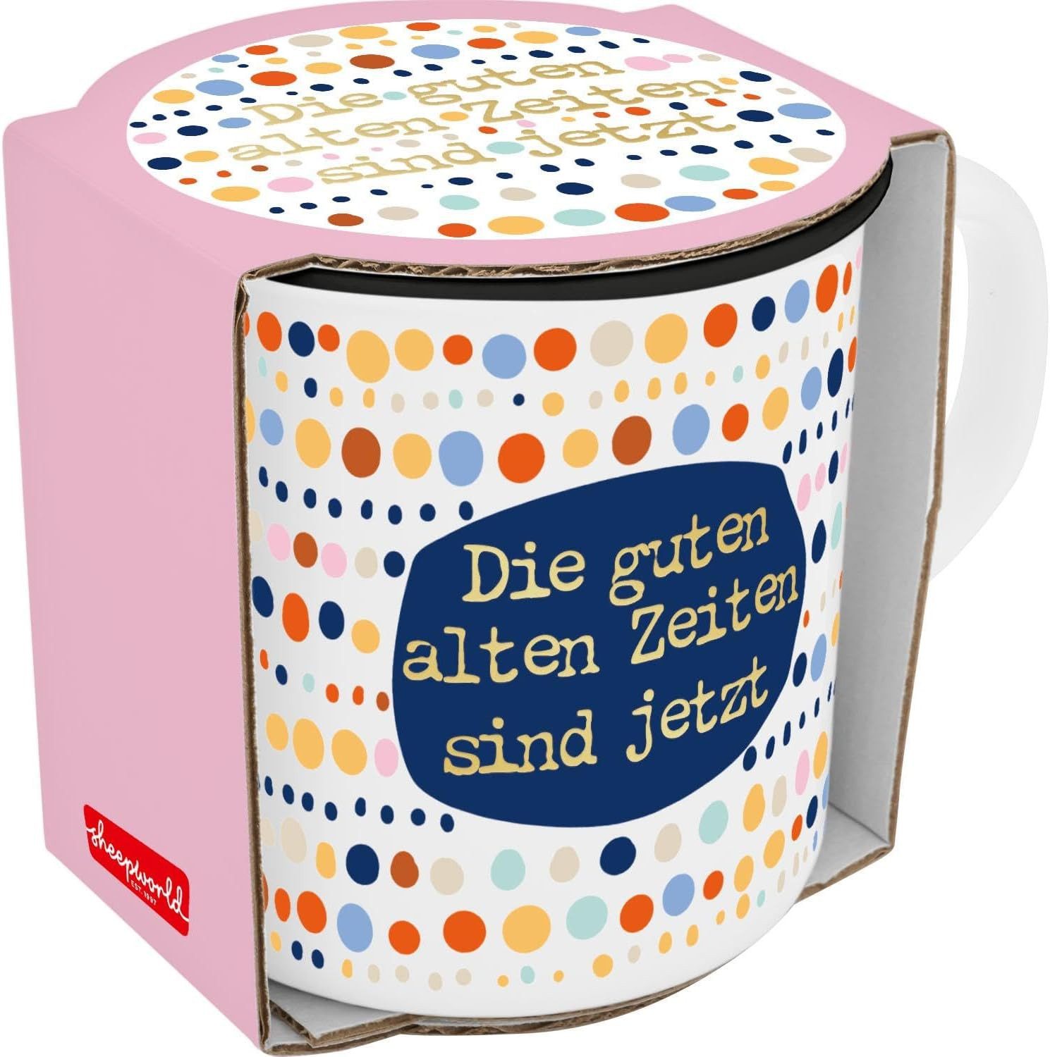 Sheepworld Tasse XL Tasse Becher Tee Kaffeetasse 52cl Geschenk Sheepworld ZEITEN 74838, Porzellan