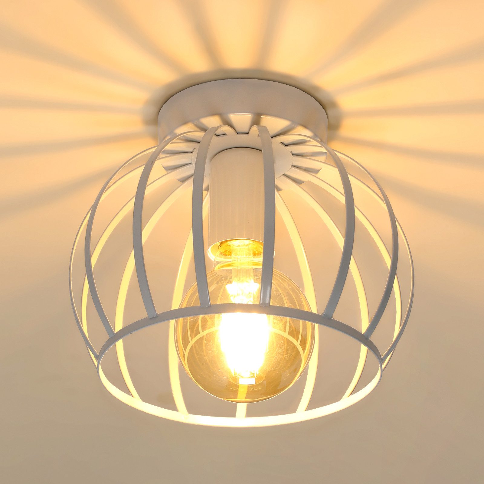 Goeco Deckenleuchte Schwarz Semi Unterputz Deckenleuchte, mit E27 Halter, W günstig online kaufen