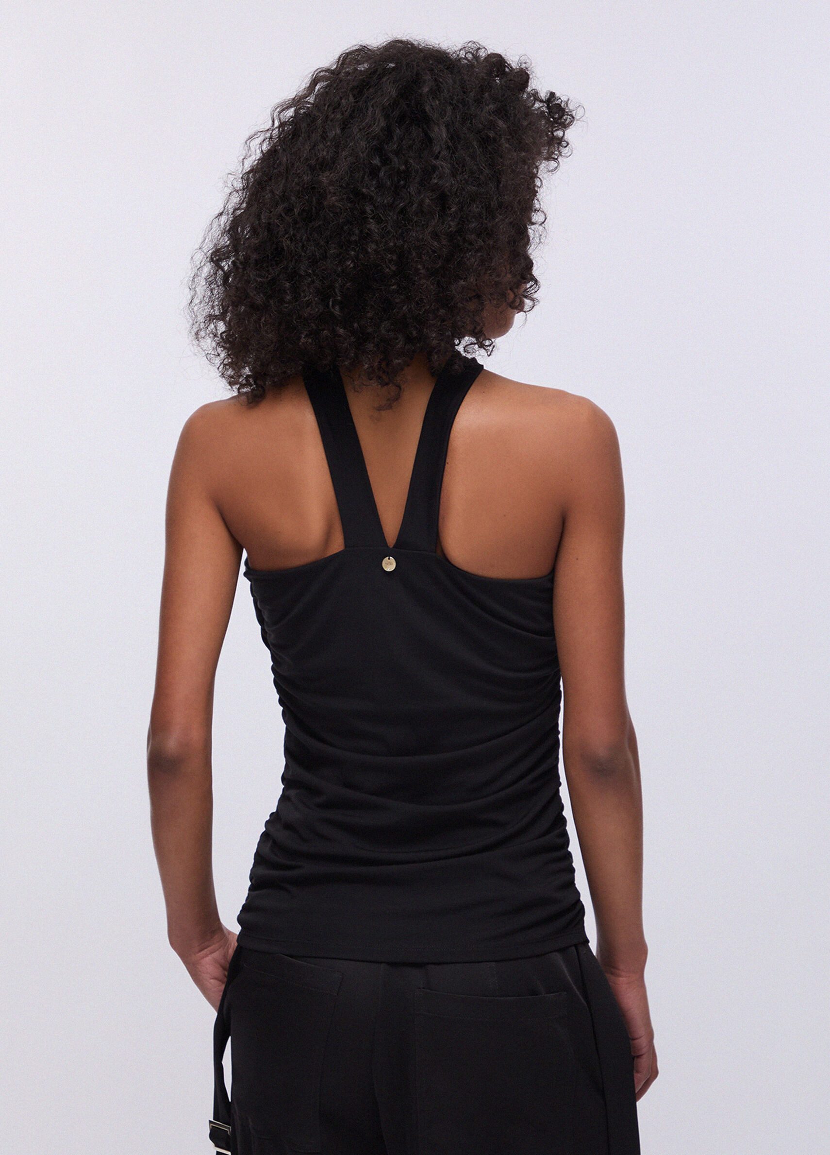 Liu Jo Neckholdertop - Top Damen - Jerseytop - schwarzes Neckholder-Top - e günstig online kaufen