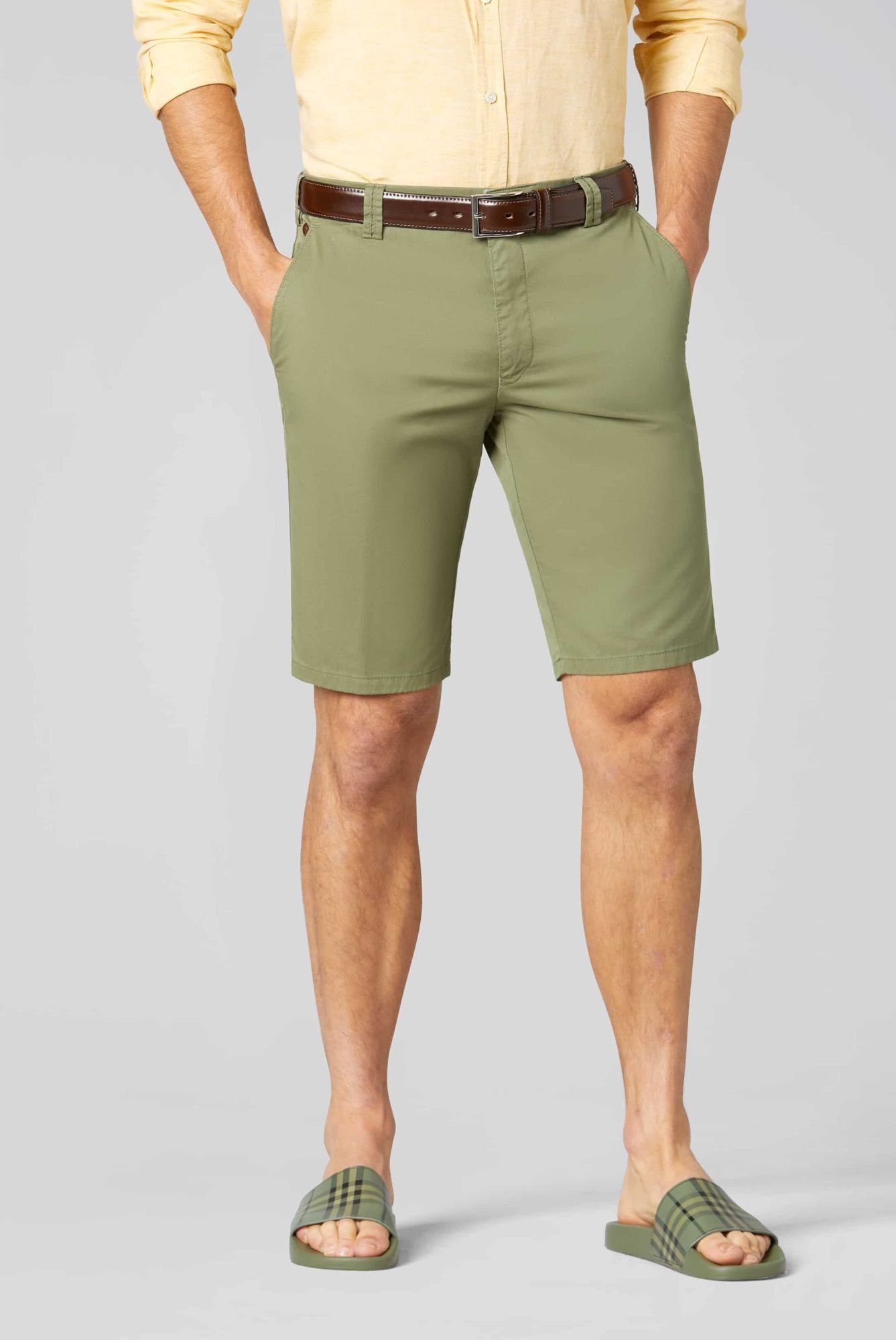 MEYER Shorts mit französischen Einschubtaschen dunkelgrün