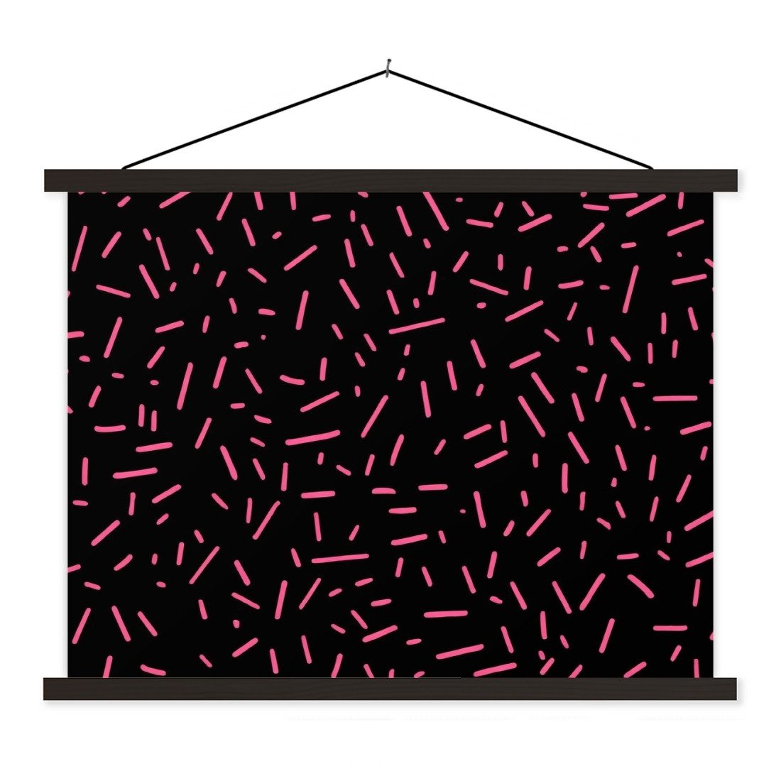 MuchoWow Poster Spiele - Streifen - Rosa - Abstrakt, (1 St), Magnetische Posterleiste, Holzleisten, Textilposter, 40x30 cm
