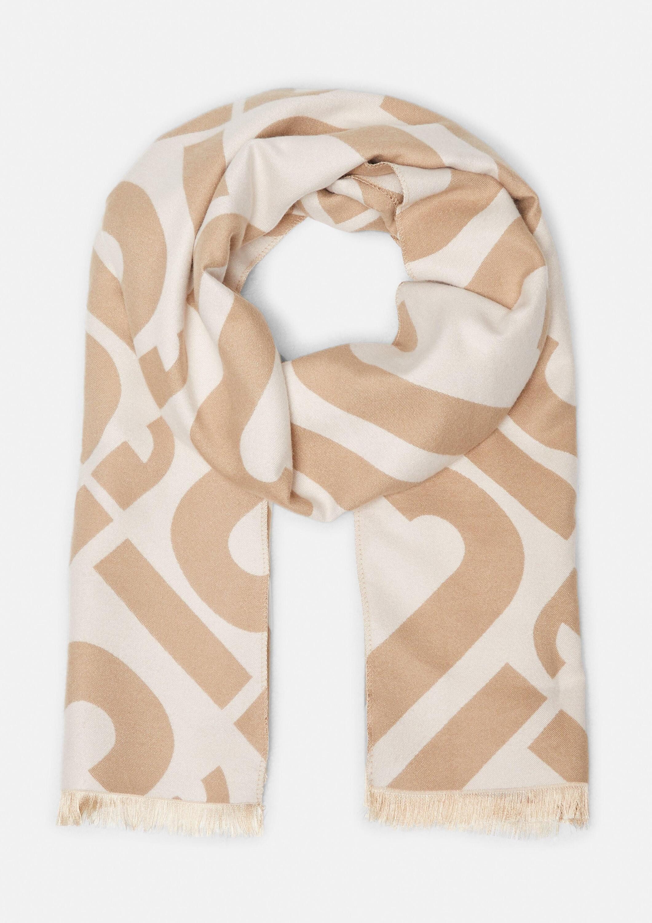 comma Schal Tuch, Doubleface-Schal mit Logo-Muster günstig online kaufen