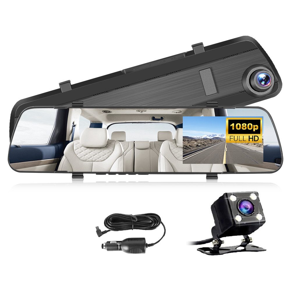 4,0 Zoll 1080P Auto-DVR mit HD Doppelobjektiv, mit 480P-Rückfahrkamera Dashcam