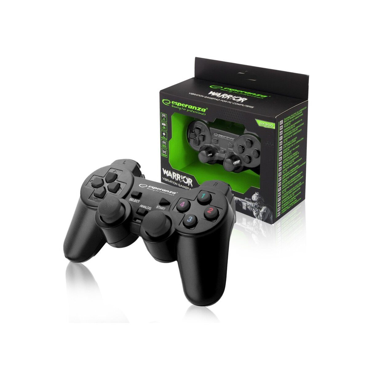 Esperanza Esperanza Warrior Gamepad PC USB schwarz Gaming-Controller (1 St)