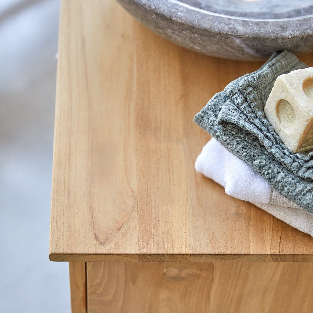 Tikamoon Waschtisch Waschtisch aus massives Teakholz 85 Soho