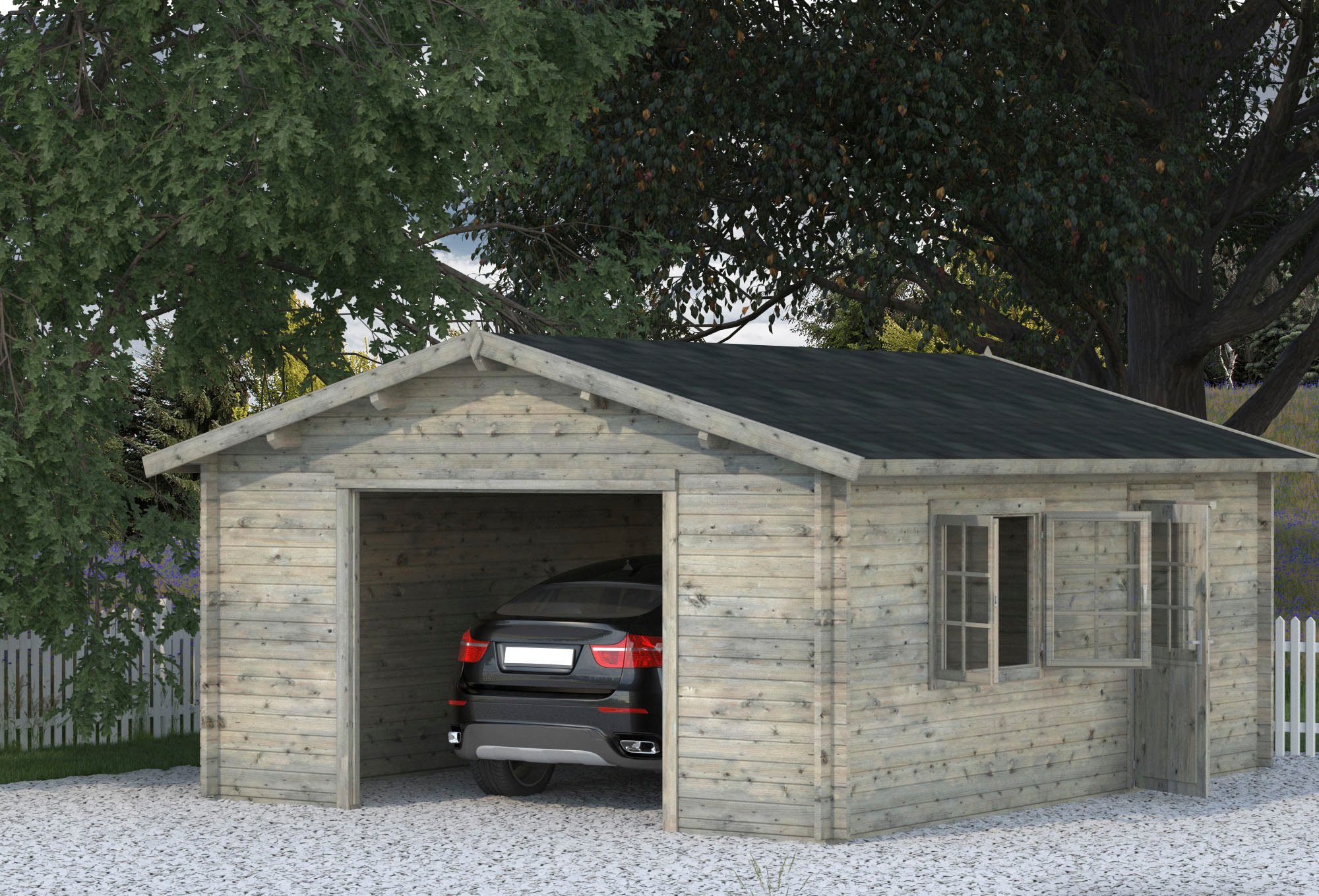 Palmako Garage Irene/Roger, BxTxH: 514x598x287 cm, ohne Tor, grau