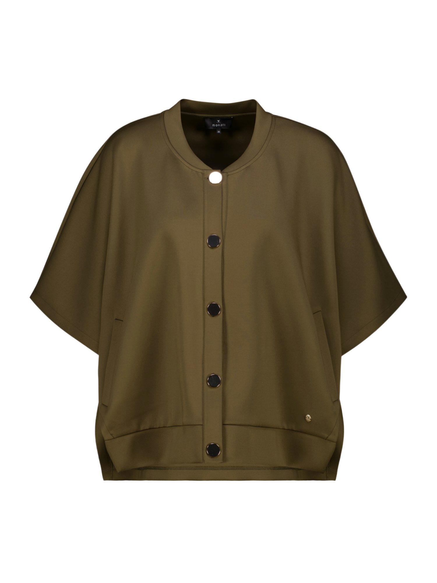 Monari Kurzjacke braun,Casual,Polyester,Unifarben,Rundhals,3/4 Arm,Relaxed Fit