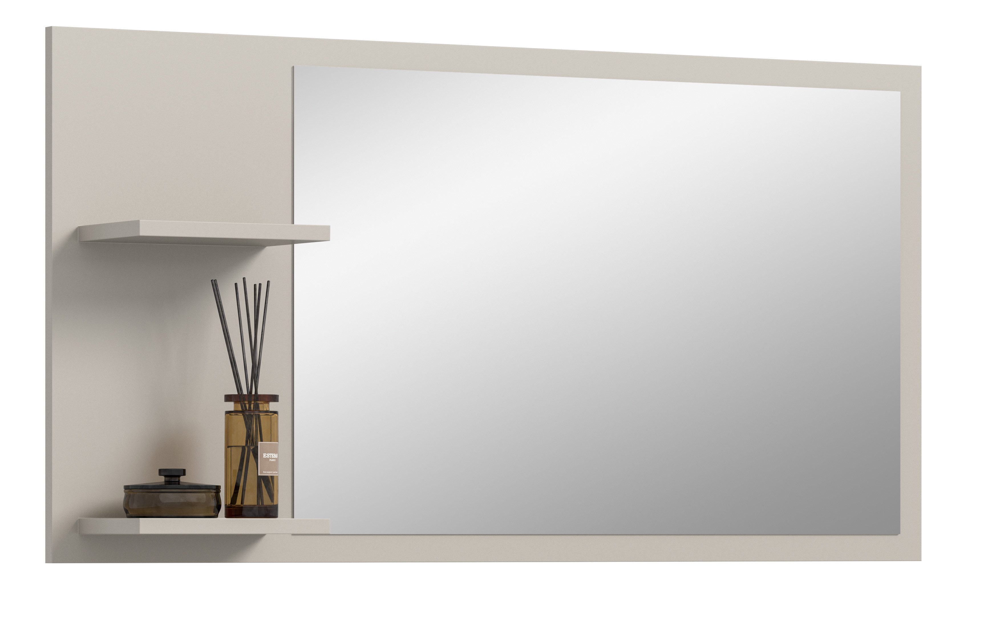 furnling Garderobenspiegel Stalon, mit 2 Ablageböden, ideal für den Flur, Breite 106 cm, Kaschmir