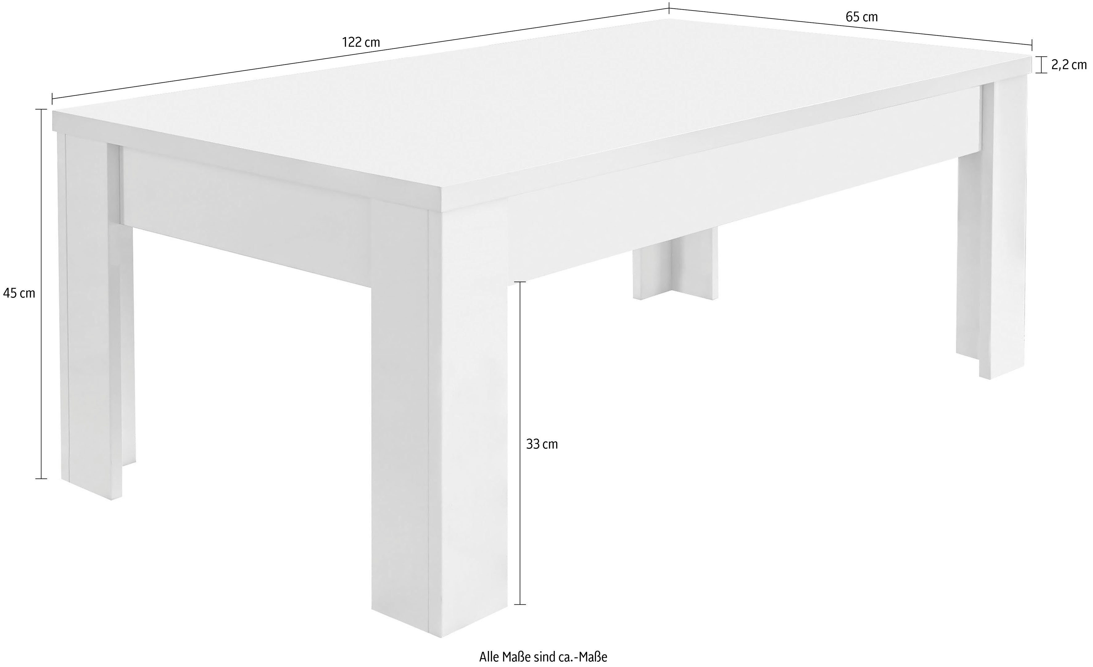 Home affaire Couchtisch Amalfi, 122 x 65 cm