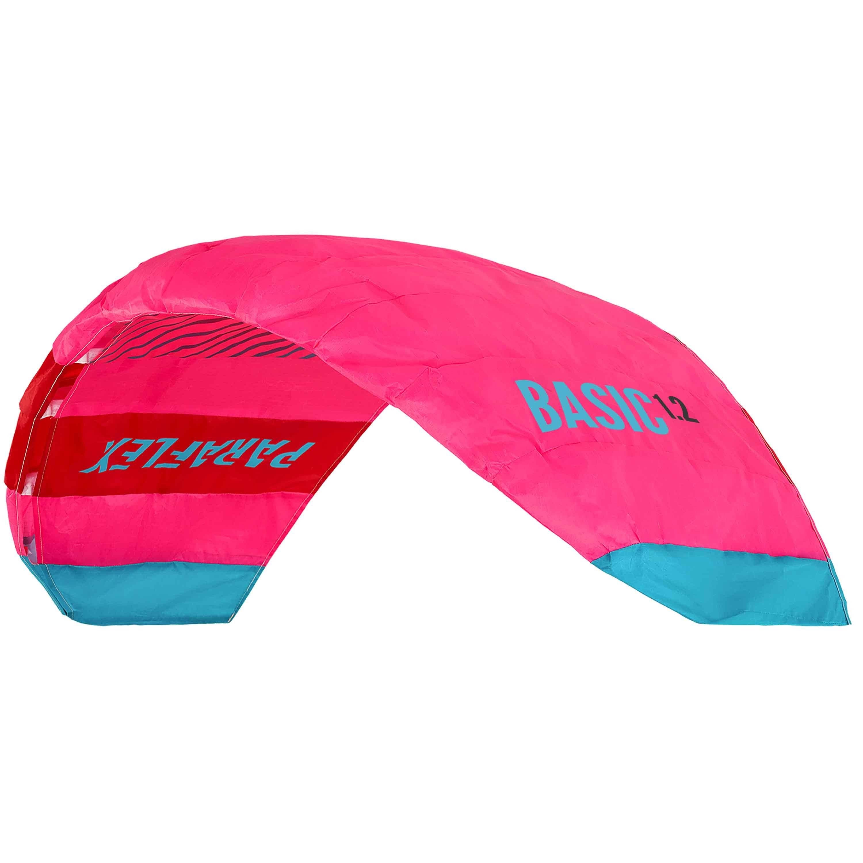 Wolkenstürmer Flug-Drache Paraflex Basic 1.2 - Zweileiner Lenkmatte 120 cm - 5 Farben erhältlich, (Robuster Stunt Kite für Einsteiger mit Dyneemaleinen, 1-tlg), Lenkmatte (pink-rot) ab 6 Jahren für Strand & Reise