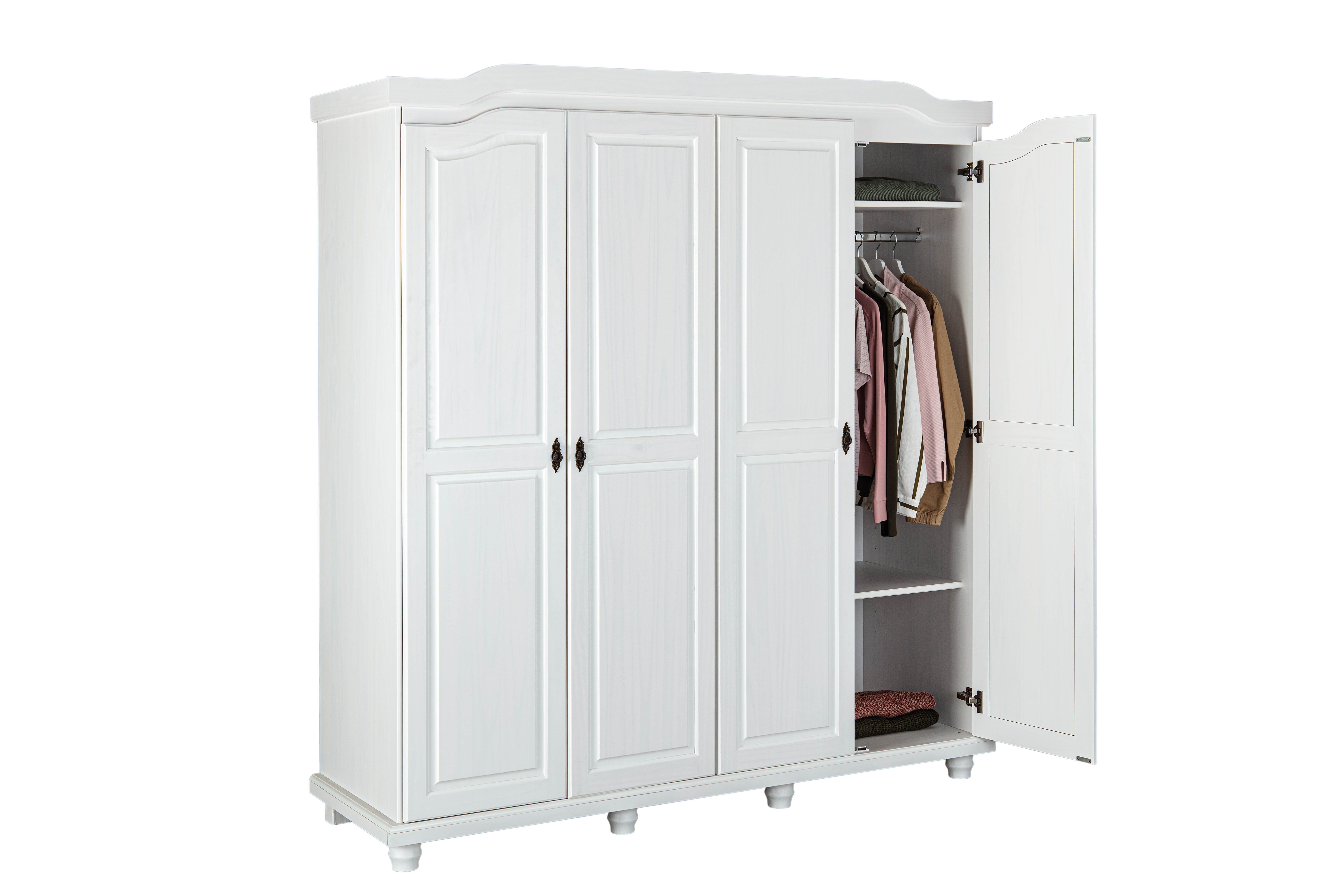 ebuy24 Kleiderschrank Insy mit Kleiderschrank Weiss. Türen 4