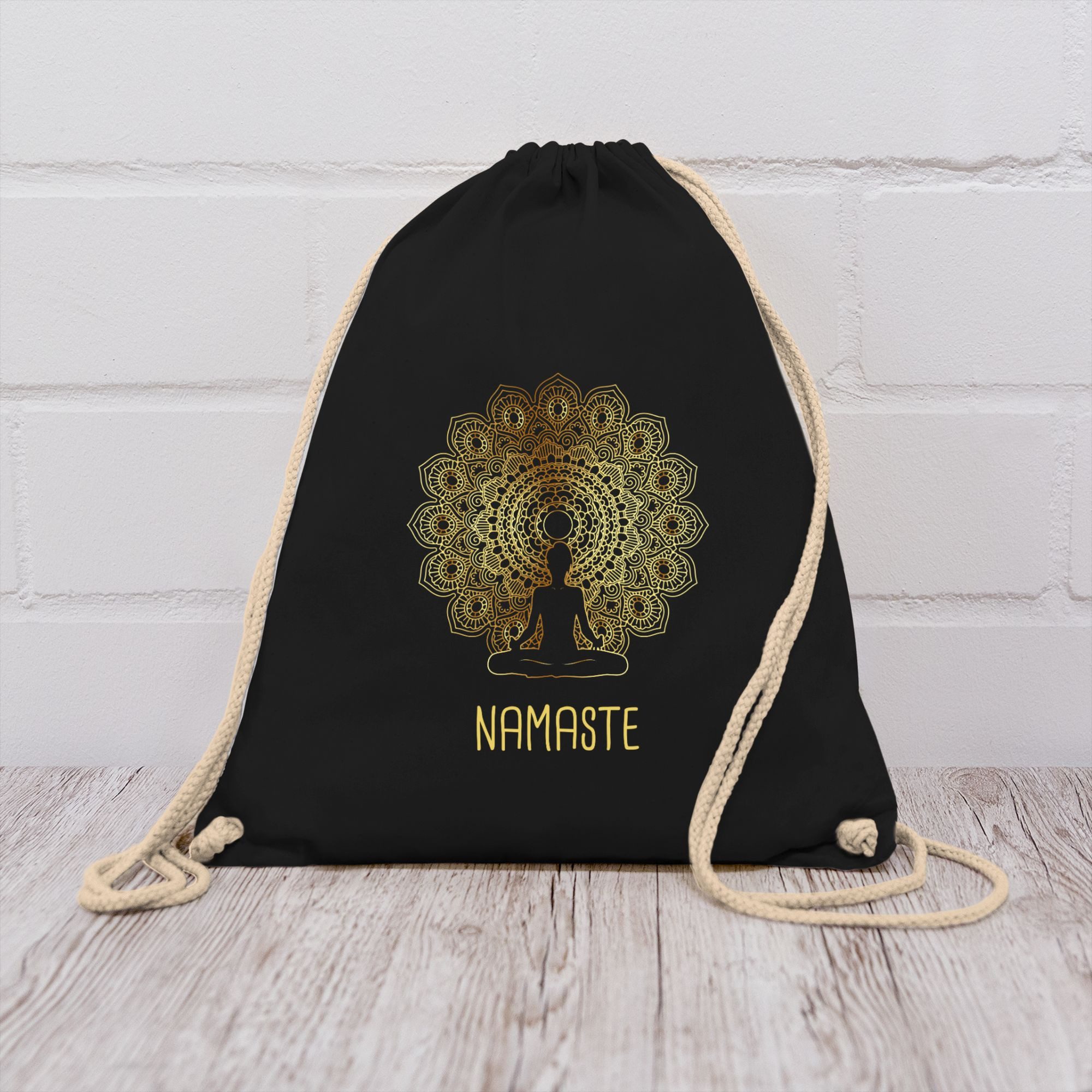 Shirtracer Turnbeutel Namaste Yoga Chakra Mandala, Yoga