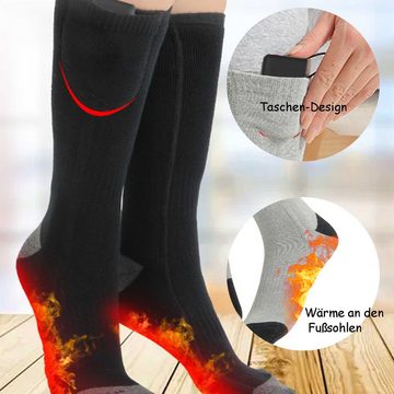 KINSI Thermosocken Socken,Strumpf,Wiederaufladbare beheizte Baumwollsocken,Warm Dreistufige Temperaturregelung,Winter-Outdoor-Skisocken