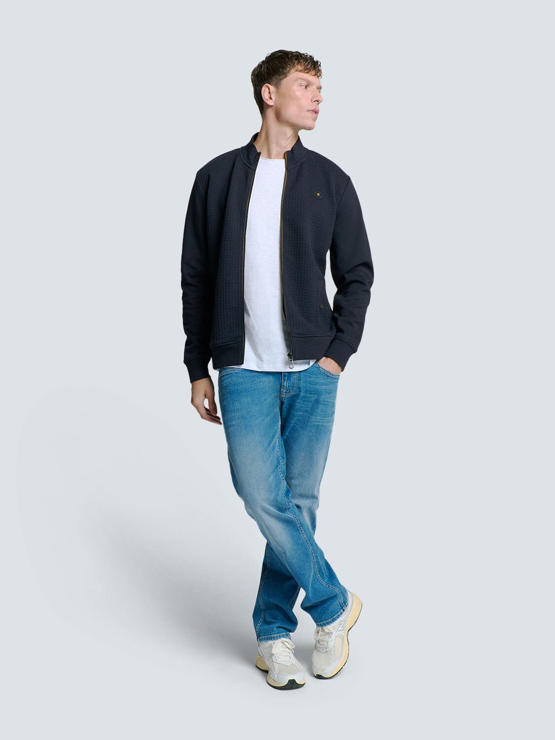 NO EXCESS Sweater No Excess Sweatshirt mit Vollreißverschluss