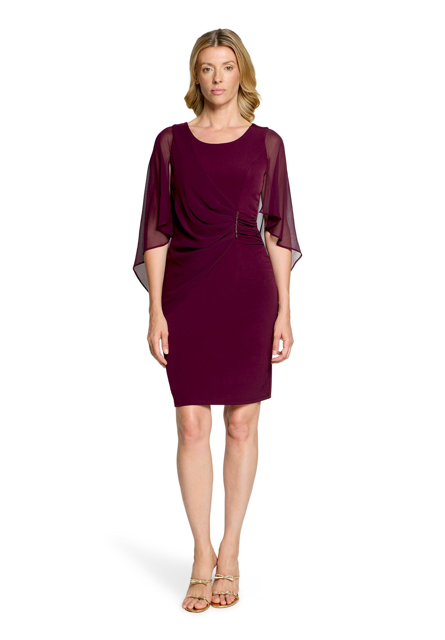 Vera Mont Cocktailkleid Damen mit Raffung Materialmix