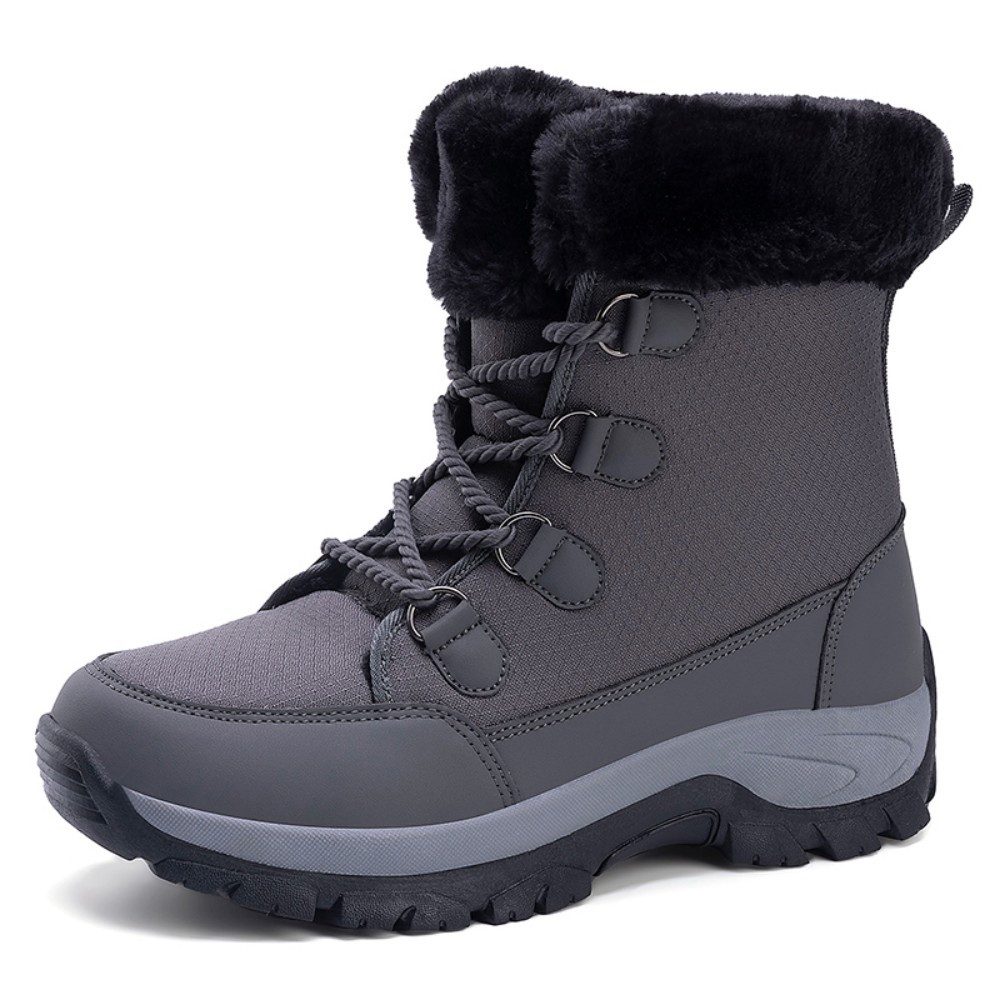 HUSK'SWARE Schneeschuhe Warme gefütterte Winterstiefel (Warme Wanderschuhe, High-Top-Schuhe), Mit weichem Kunstfellrand