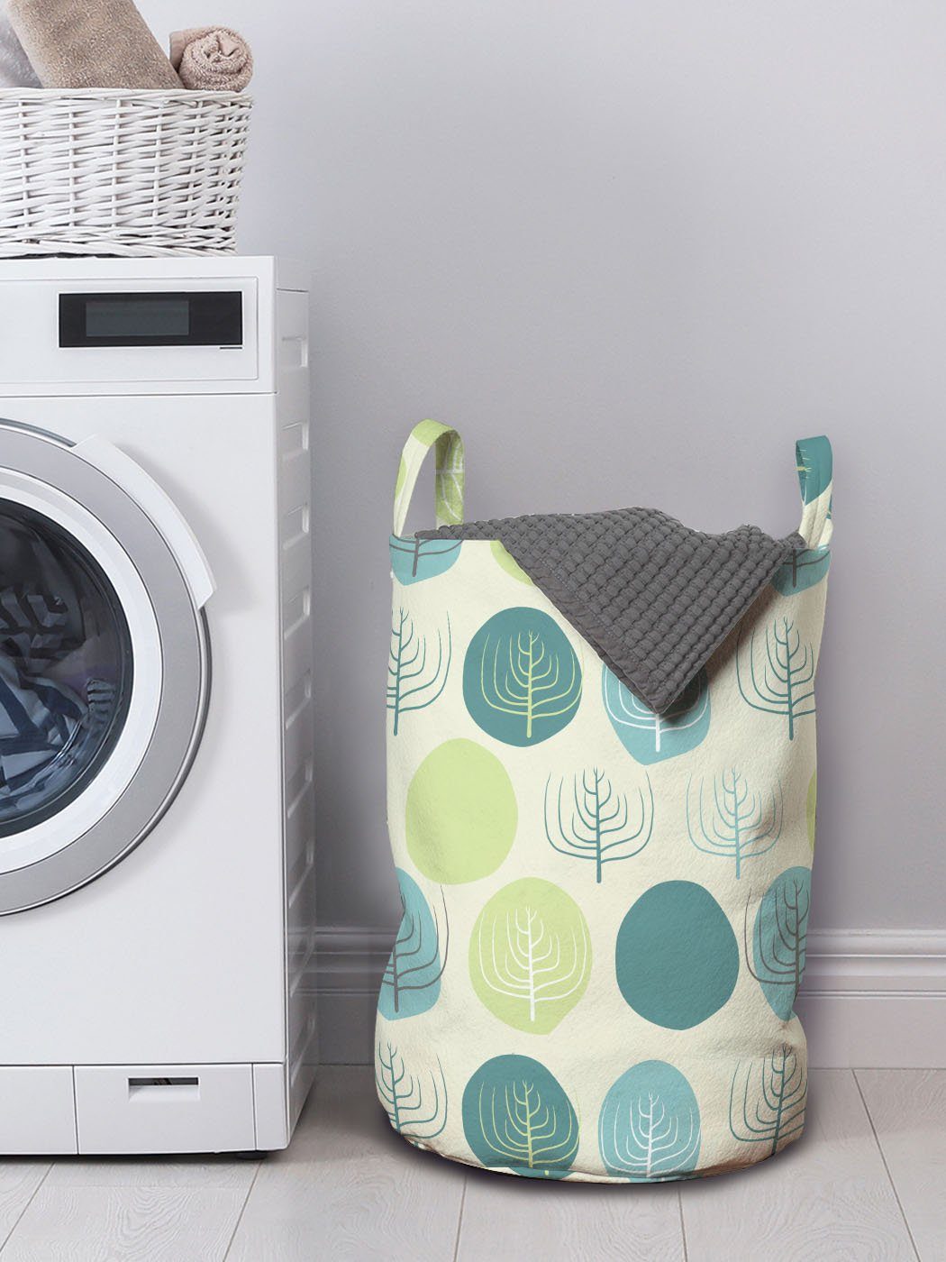 Abakuhaus Wäschesäckchen Wäschekorb mit Kordelzugverschluss für Bäume Waschsalons, Garten und Griffen Runden Unregelmäßige