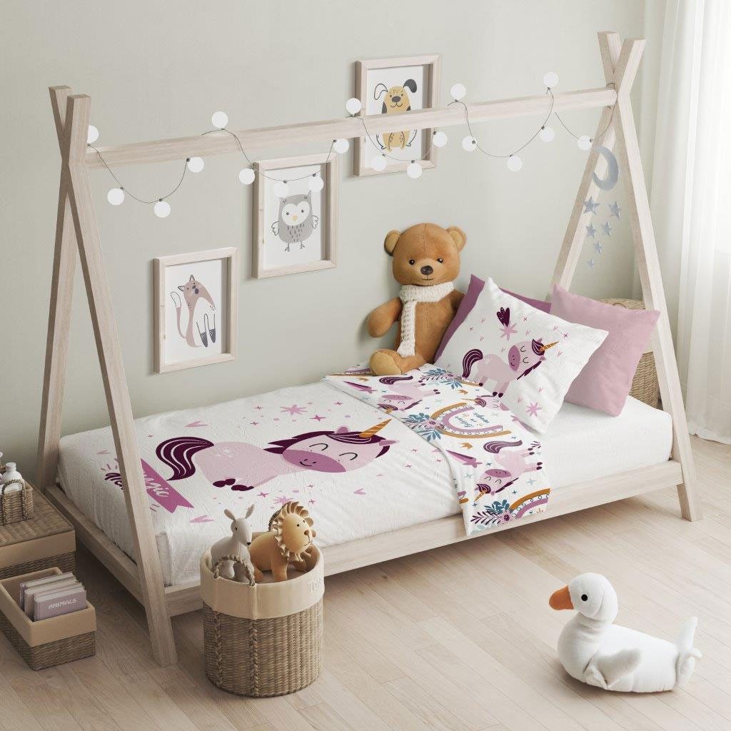 texpot Bettwäsche Kinderbettwäsche Einhorn bedruckt Garnitur, Baumwolle, 2 günstig online kaufen