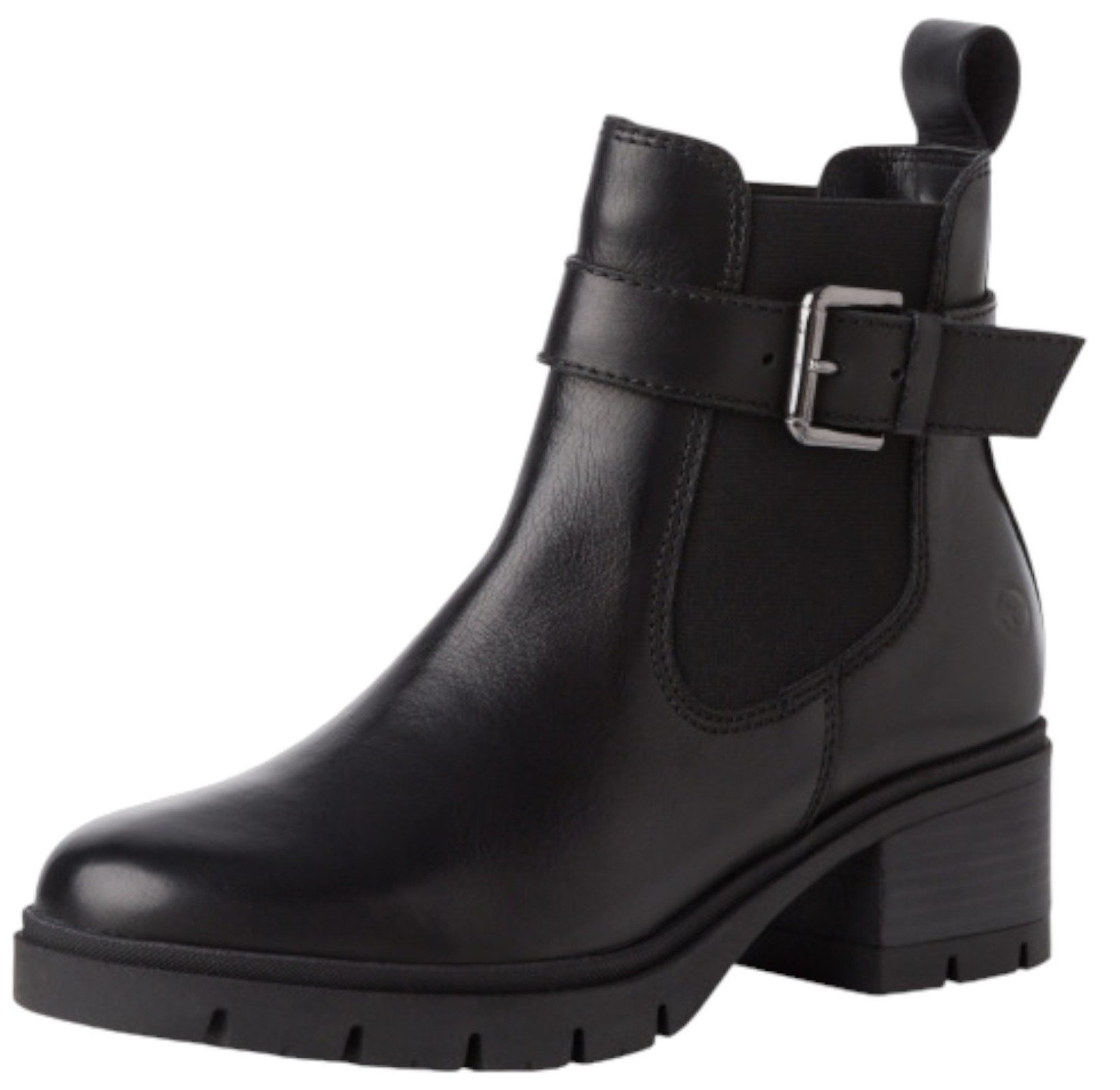 1-25447-43 003 Black Leather Stiefelette