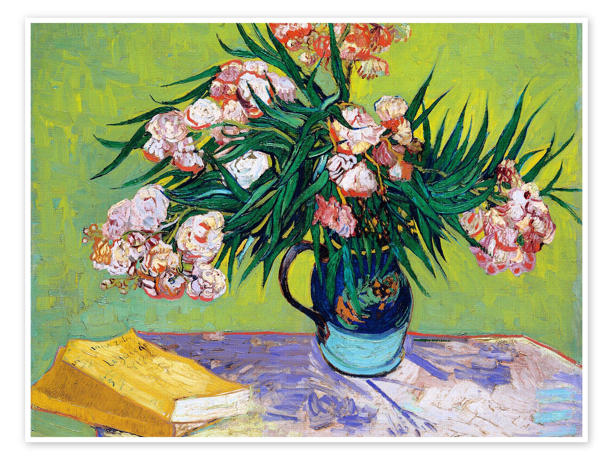 Posterlounge Wandbild Stillleben mit Oleander, Vincent van Gogh, erhältlich als Poster, Leinwandbild, Wandsticker oder Acrylglasbild
