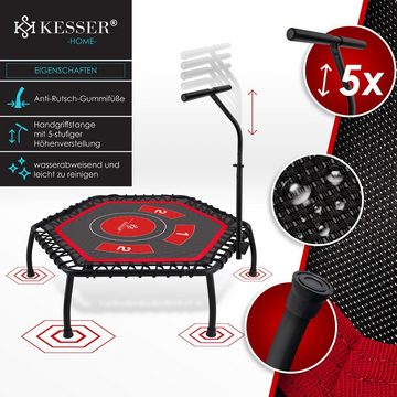 KESSER Fitnesstrampolin, Fitness-Trampolin FT-900 120 cm Sprungfläche, T-Stange