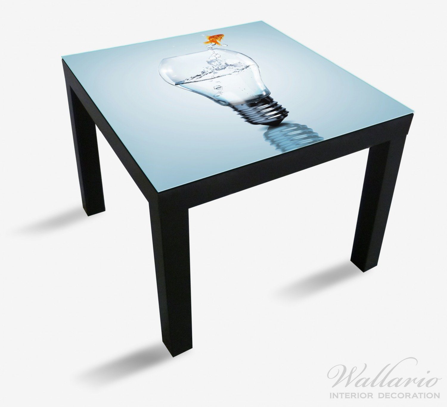 aus springt Lack Wallario Aquarium für Tischplatte Ikea Tisch Goldfisch geeignet (1 St),