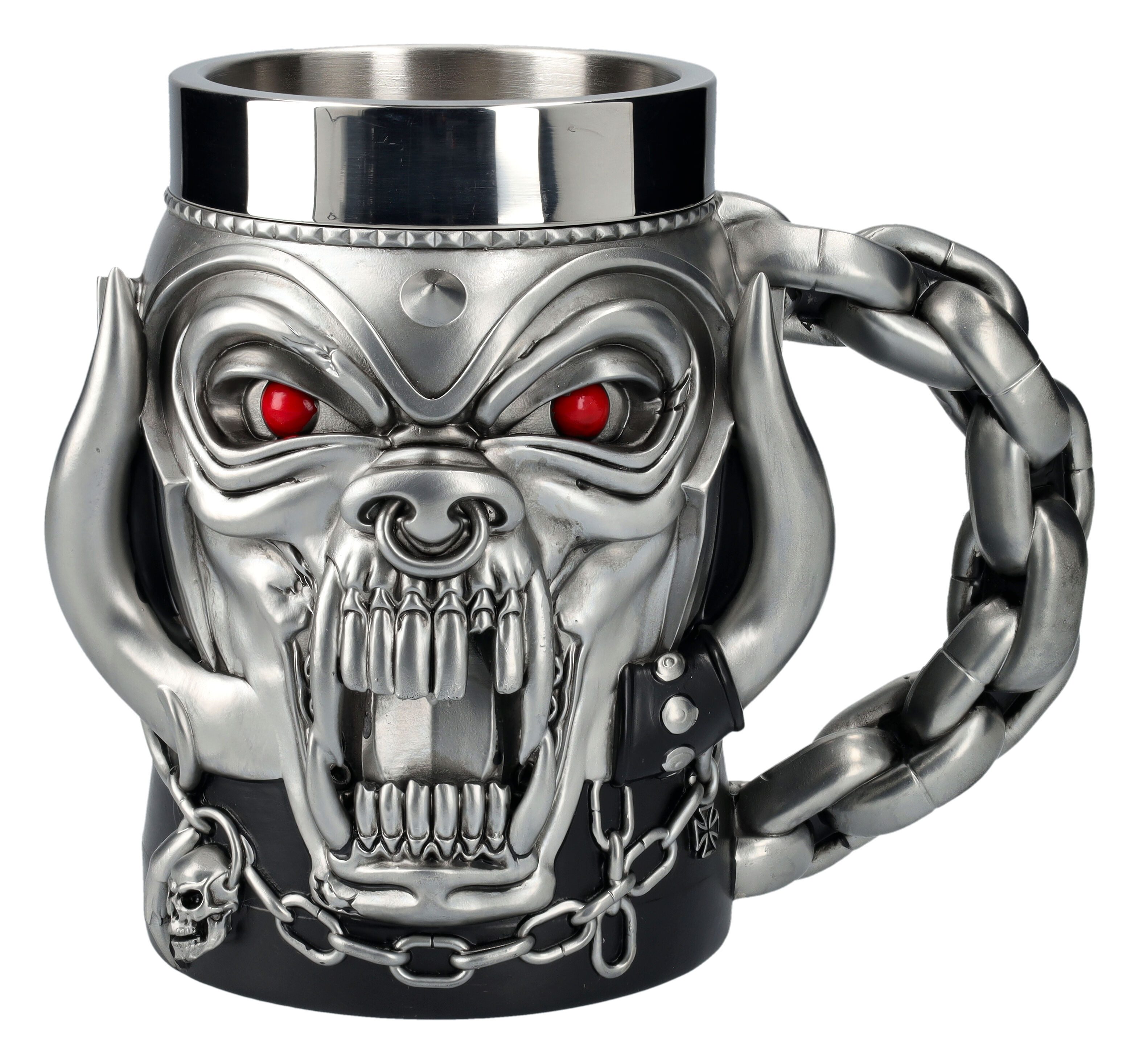Figuren Shop GmbH Bierkrug Krug Motörhead - Warpig - Merchandise Bierkrug Metal Bandmerchandise, Kunststein (Polyresin), Edelstahl