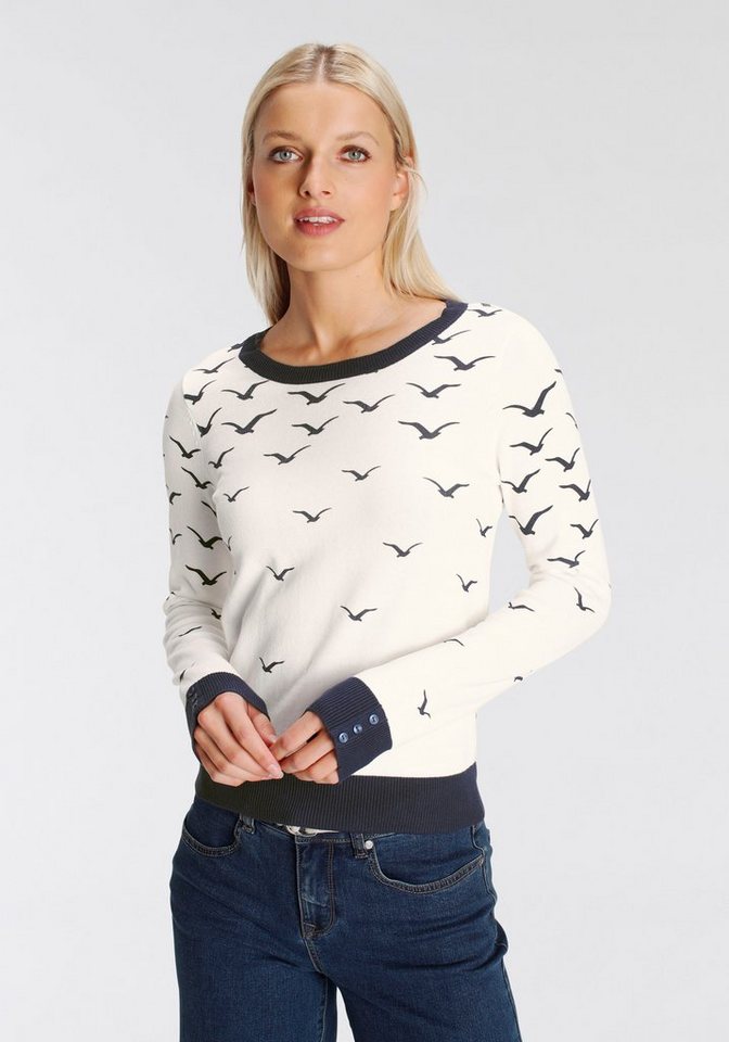 DELMAO Strickpullover mit allover Print im Verlauf - NEUE MARKE!