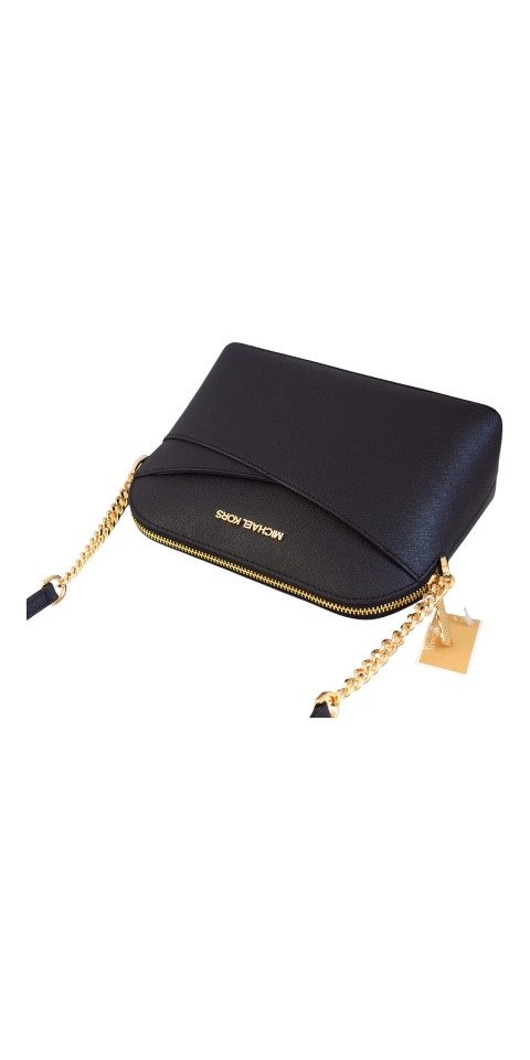 MICHAEL KORS Handtasche Michael Kors Jet Set Travel Dome Crossbody Leder Schwarz Umhängetasche