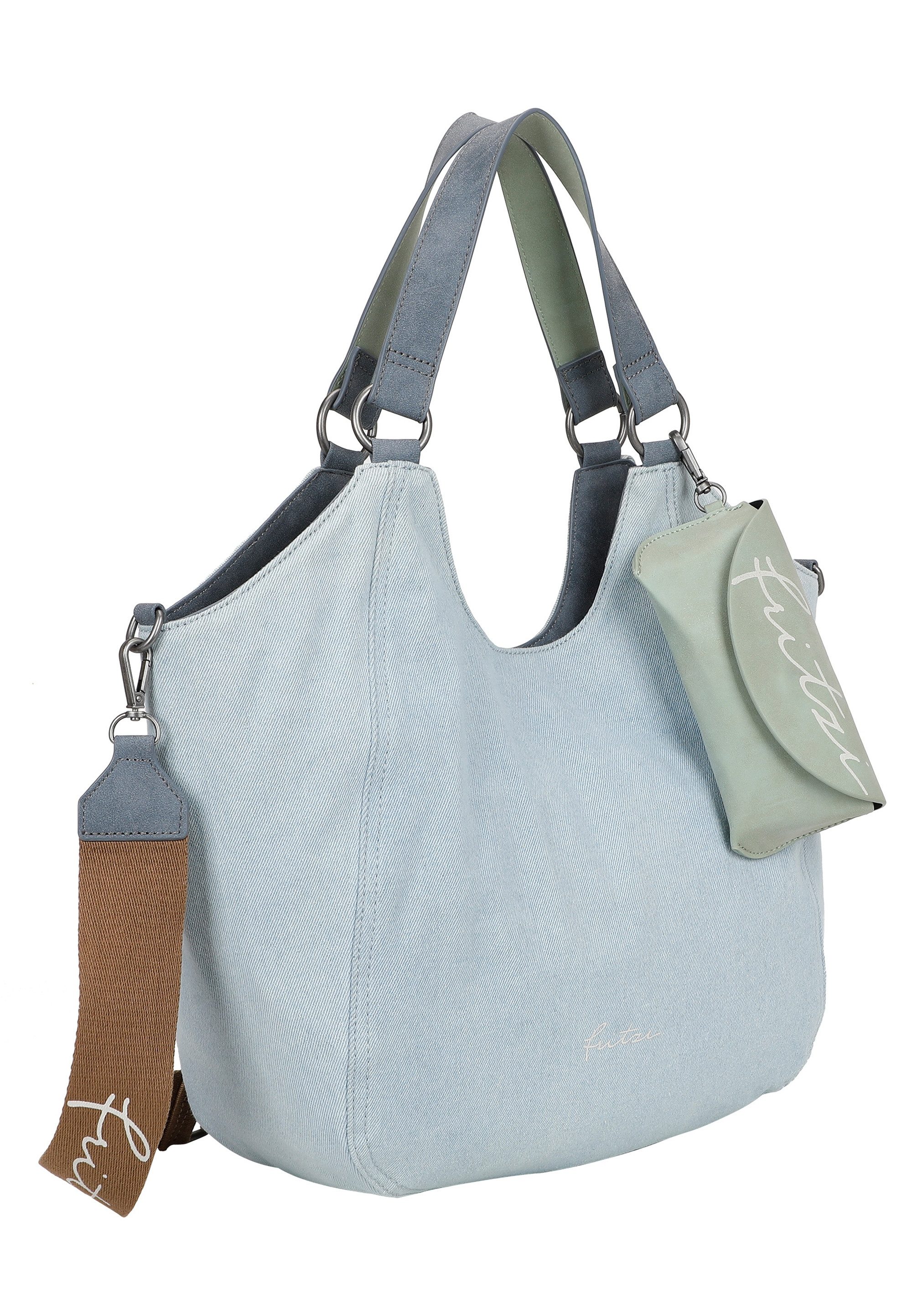 Fritzi aus Preußen Henkeltasche Maxi Limited Washed Denim, mit abnehmbarem Brillenetui
