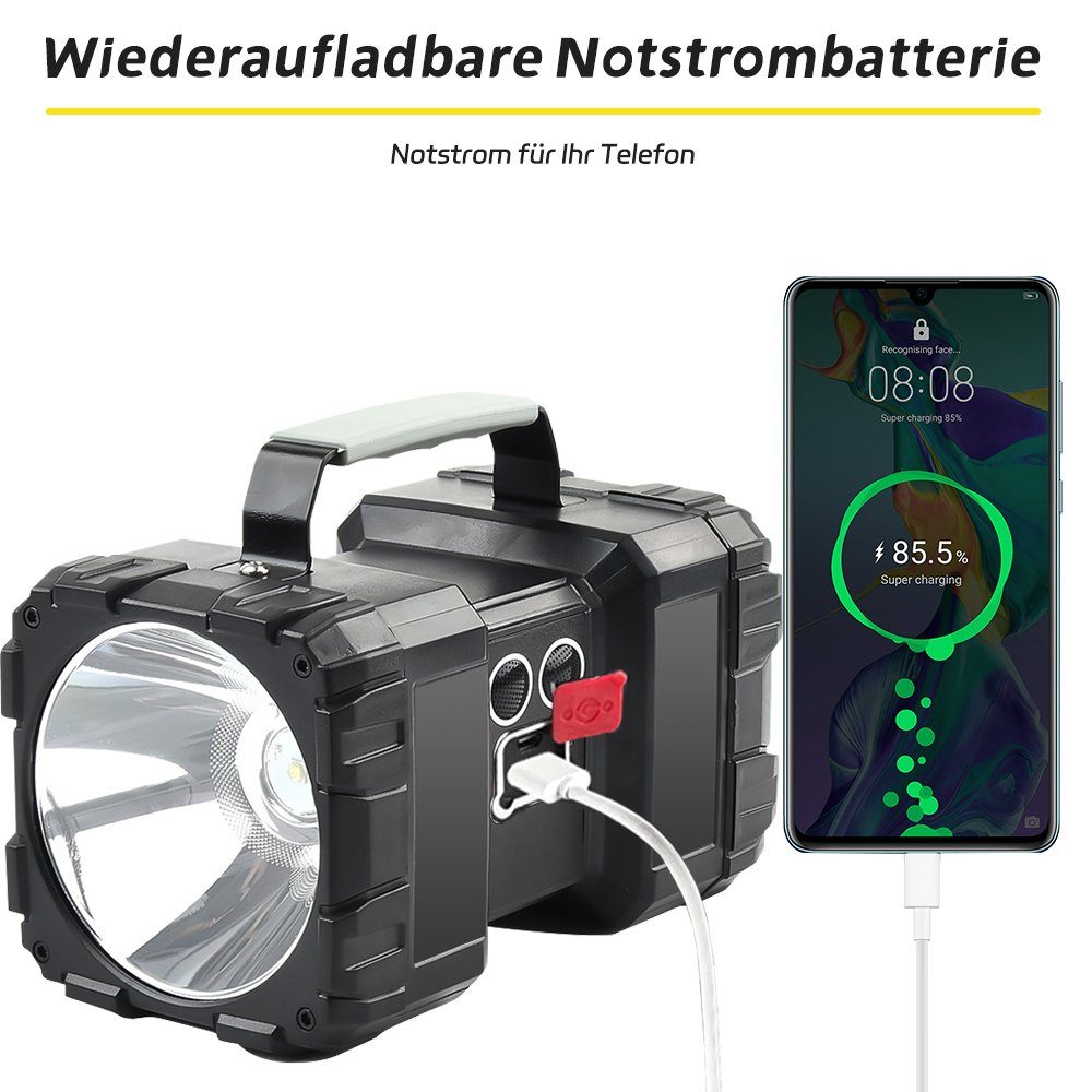 Tragbare Taschenlampe Leuchte LED MDHAND Zwei-Wege-Lichtquelle Fernlicht mit (1-St),