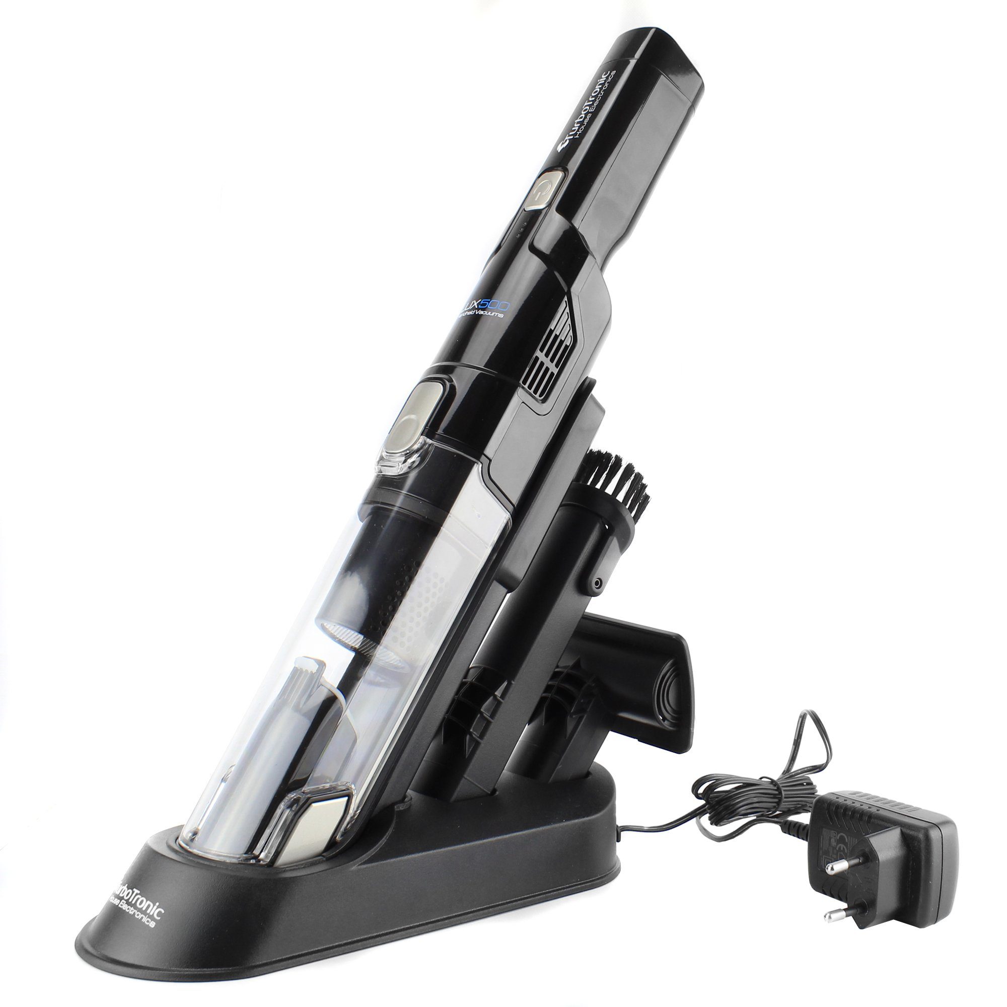 TurboTronic by Z-Line Handstaubsauger 12kpa, 12 Min. Laufzeit, ultra-Leichtgewicht Boden Staubsauger, 90 W, beutellos, kabelloser Sofa Couch Tisch Handsauger mit Ladestation