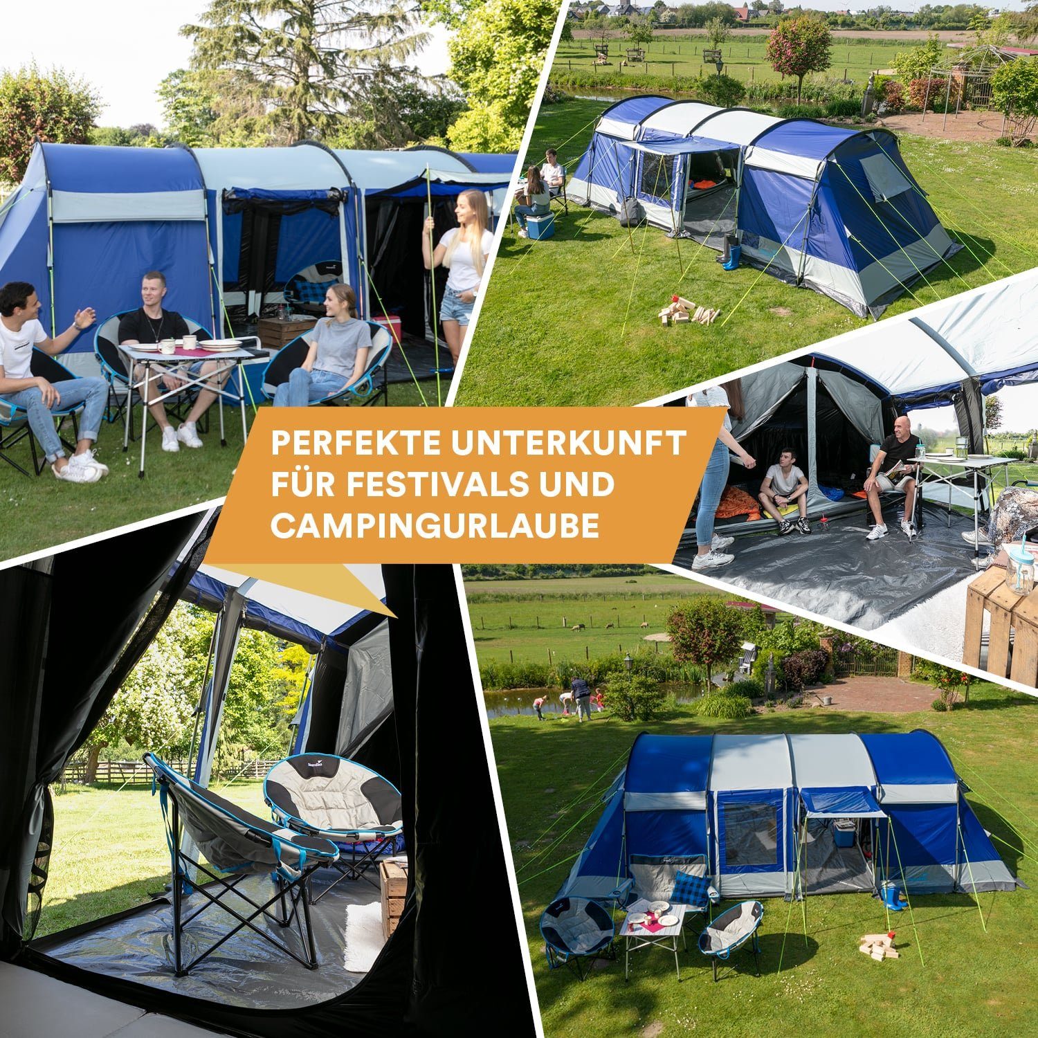 Skandika Tunnelzelt Montana 8 Sleeper, Familienzelt günstig online kaufen