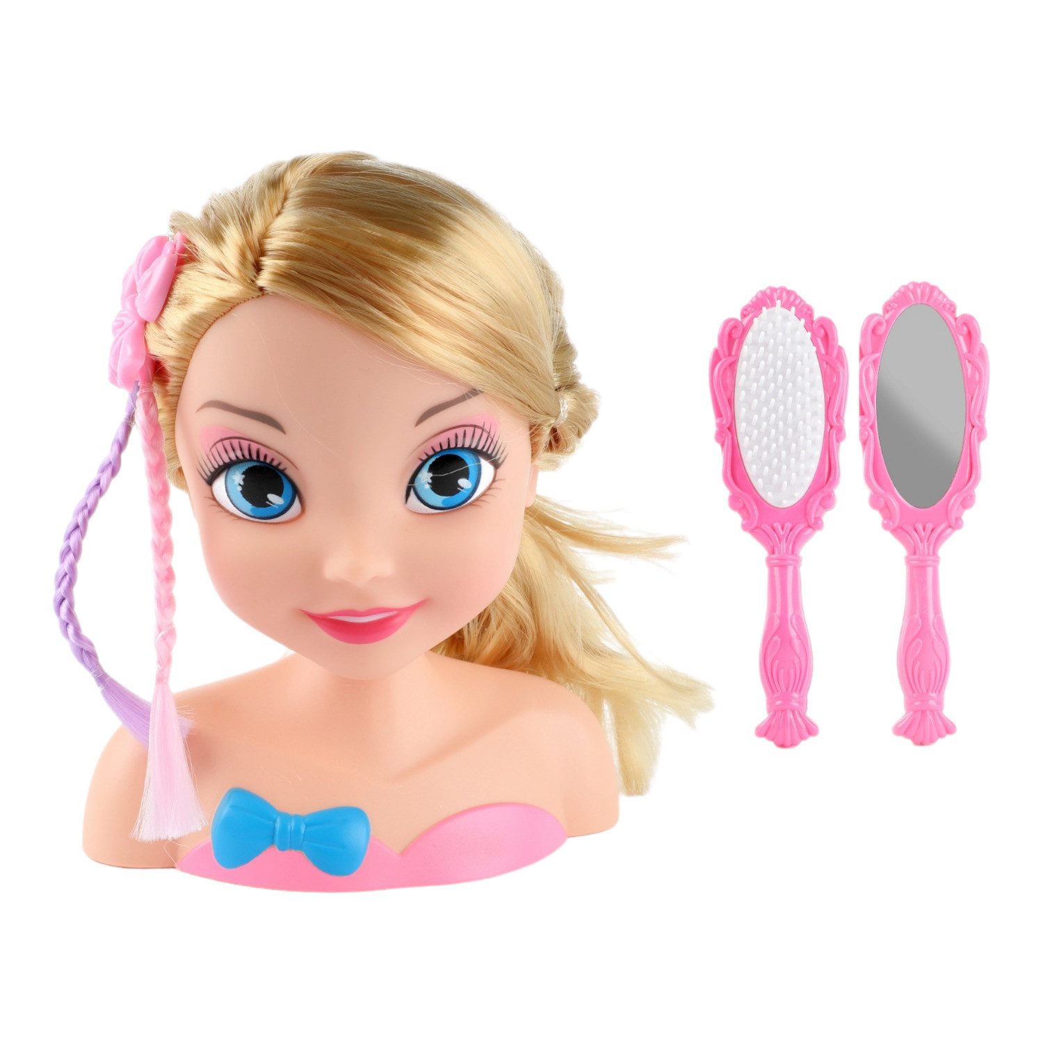 Toi-Toys Spiel, Spielzeug Schminkkopf für Mädchen Styling Spiel mit Haarbürste und
