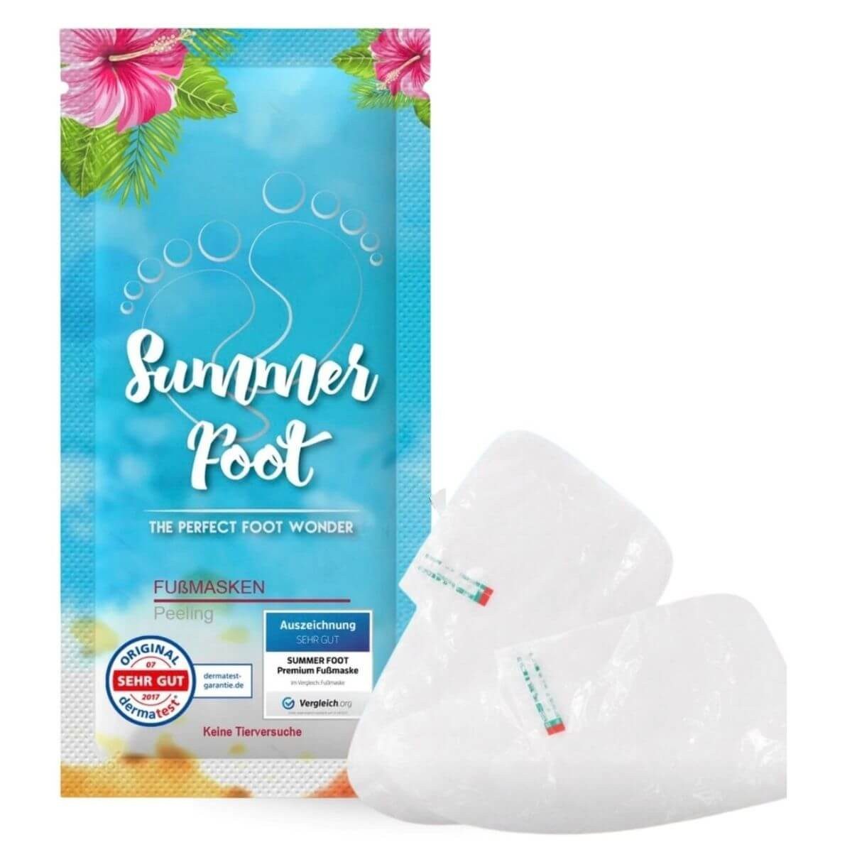 Summer Foot Fußmaske für Frauen - dermatologisch getestet, 1-tlg., Ohne aggressive Säuren wie Salicylsäure