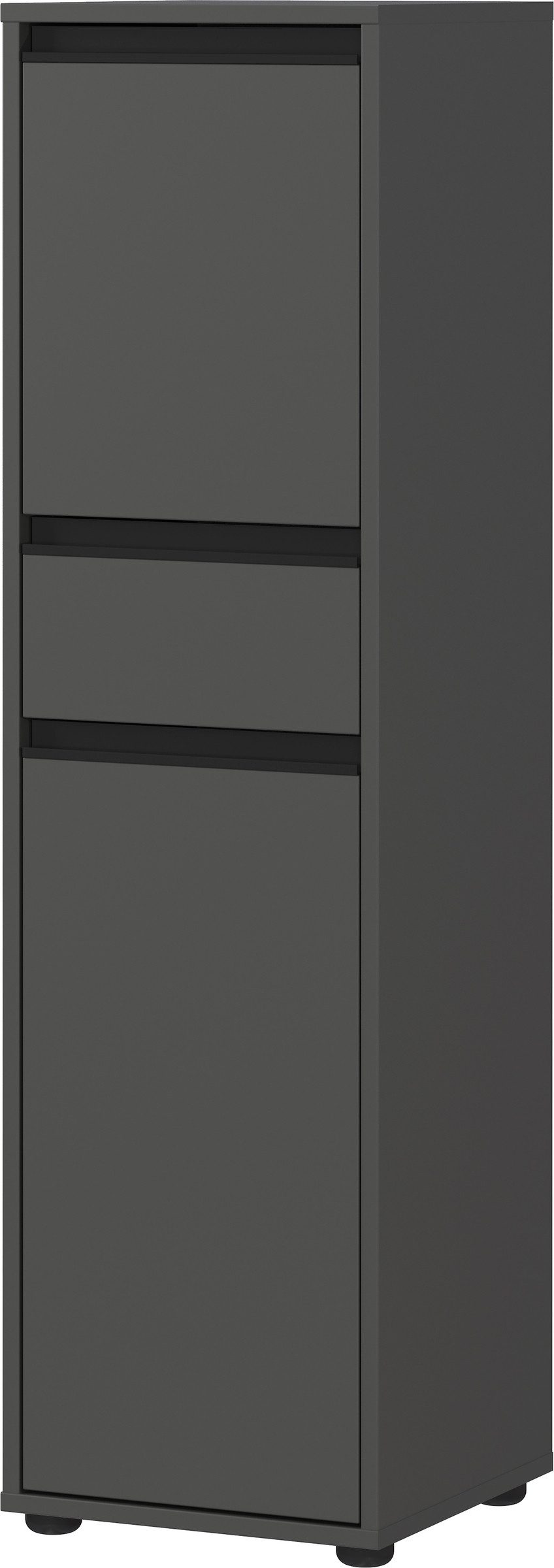GERMANIA Seitenschrank 2 Türen, 1 Schublade, Dämpfung, Graphit - 33x121x34cm (BxHxT)