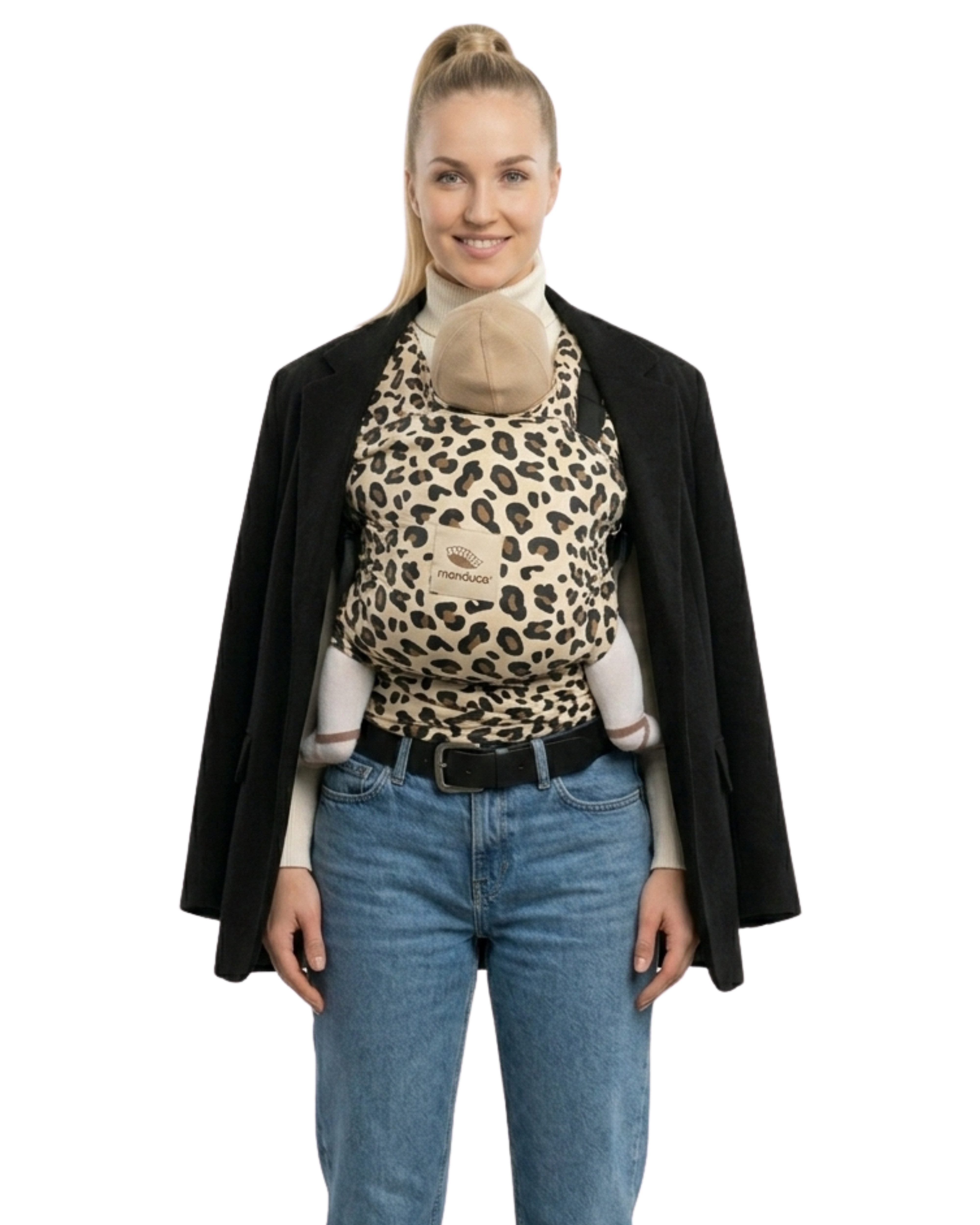 manduca Babytrage manduca Sling - Babytragetuch - Elastische Babytrage, Unterstützt die natürliche M-Position beim Baby.