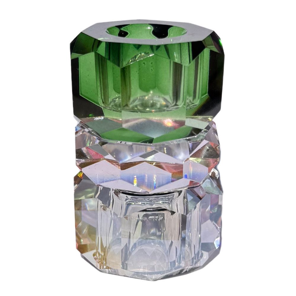 EJA International Kerzenhalter Kristall - Regenbogen, Pink, Dunkelgrün (1 S günstig online kaufen