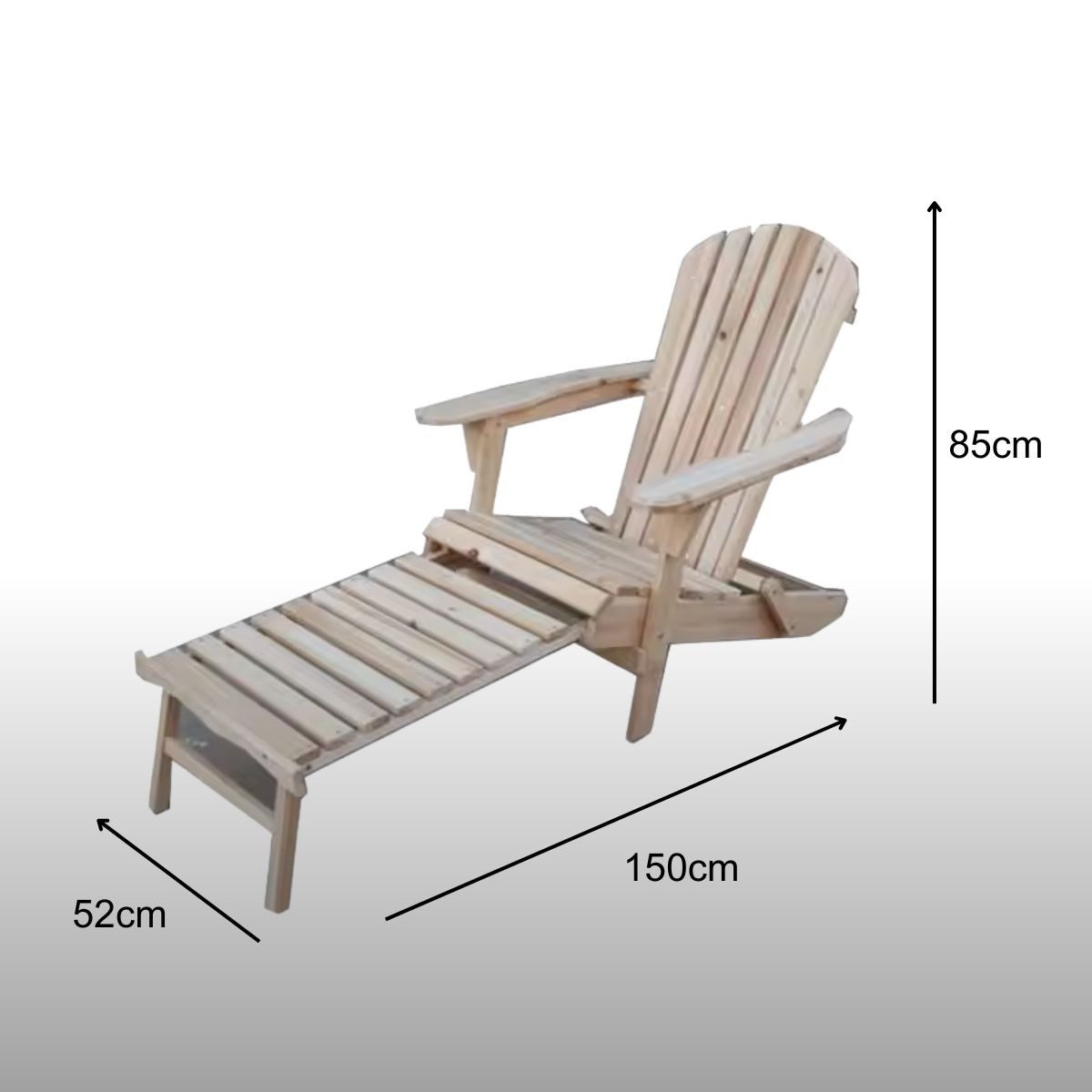 Divit Halter 2-in 1 Gartenstuhl GS21 Gartenliege Outdoorliege klappbar 150cm holz