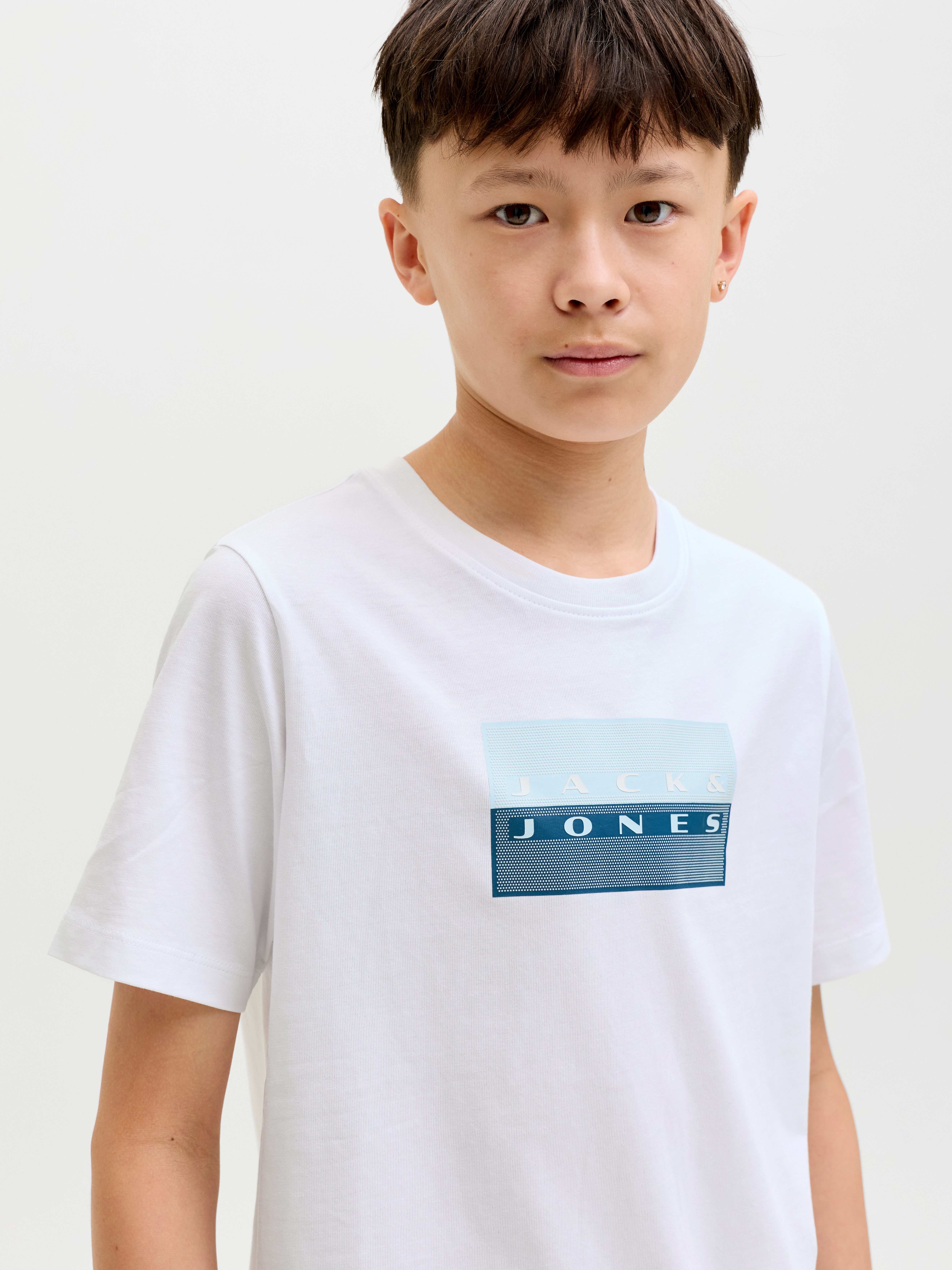 Jack & Jones Junior Rundhalsshirt JCOFUSION DOTS PRINT TEE SS CN JNR Baumwolle, normal geschnitten
