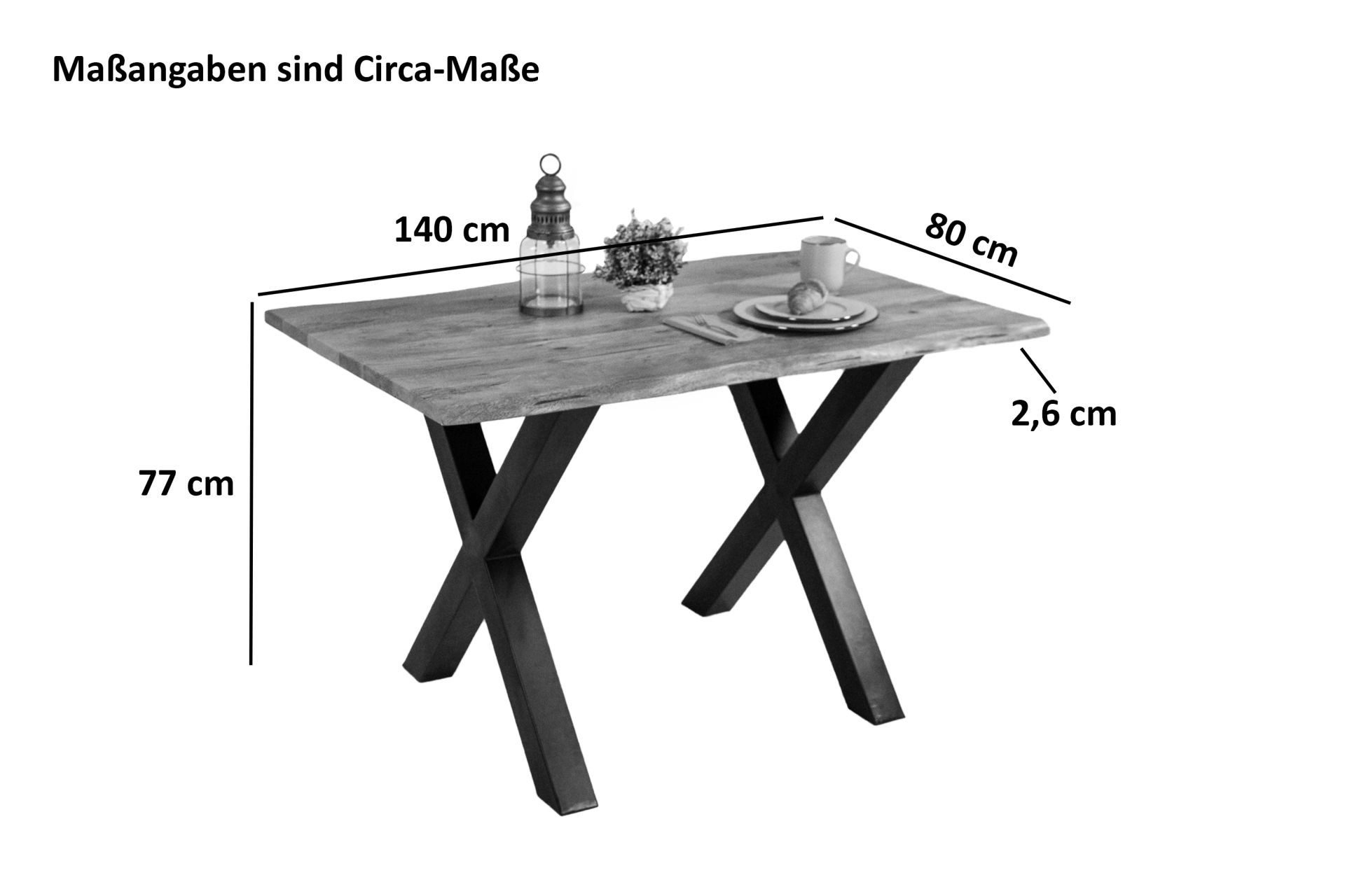 SAM® Baumkantentisch Panther, Mangoholz, Baumkante, verschiedene günstig online kaufen