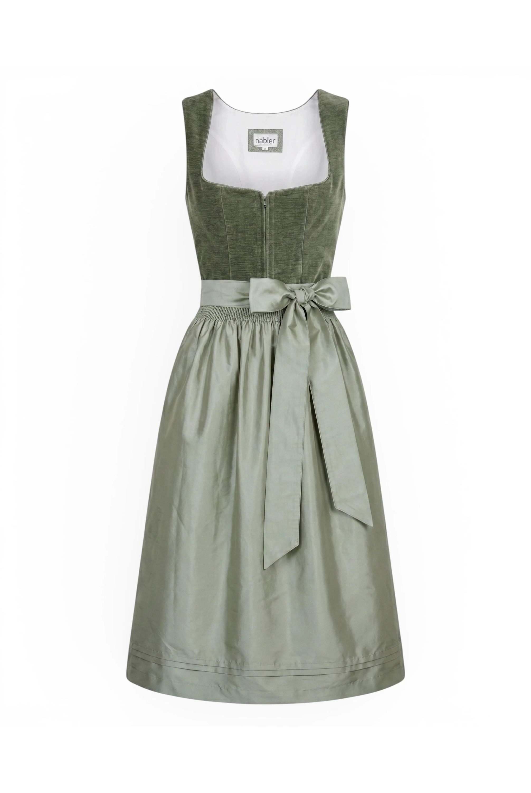 Nübler Dirndl Midi Dirndl Kira in Salbei - Rocklänge 70 cm