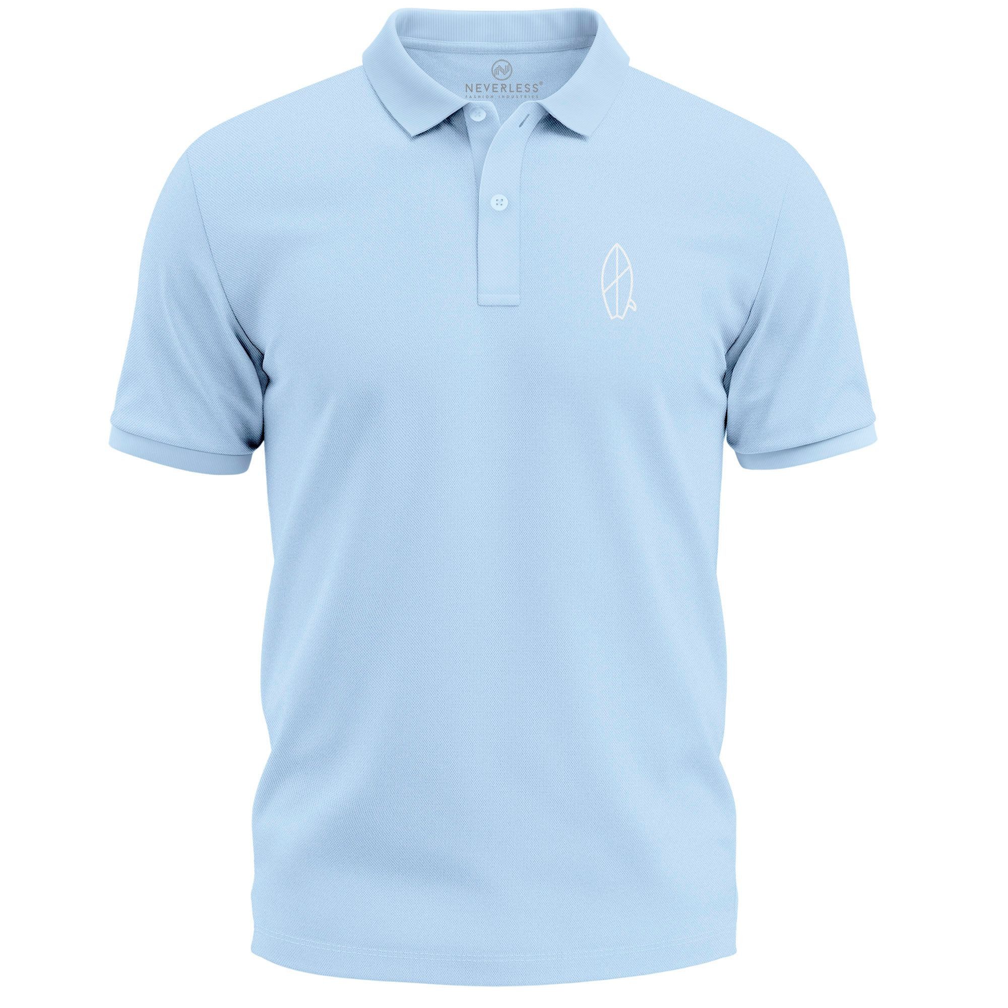Neverless Poloshirt Poloshirt Herren mit Surfbrett günstig online kaufen