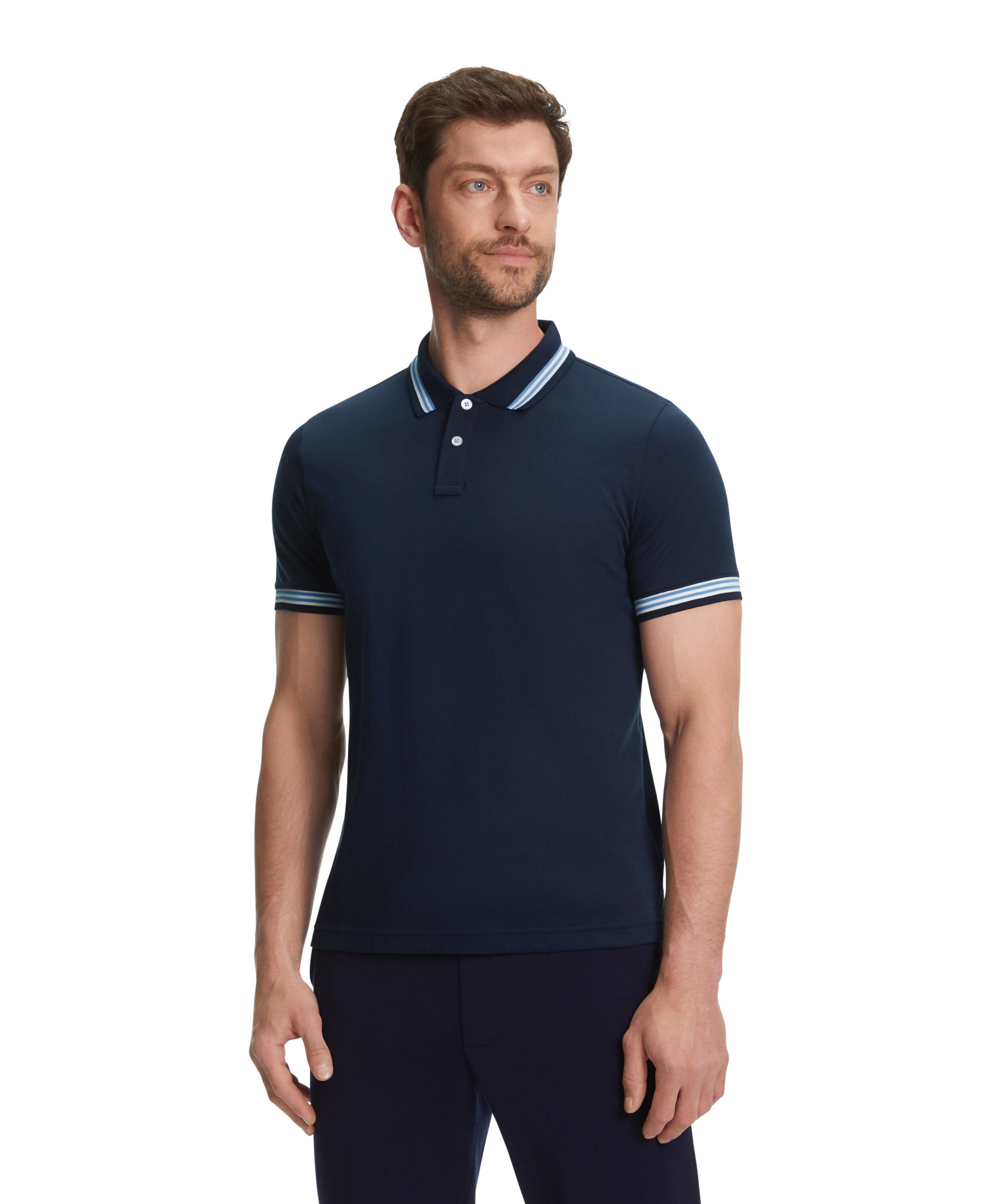 hochwertiger FALKE Pima-Baumwolle aus blue (6116) space Poloshirt