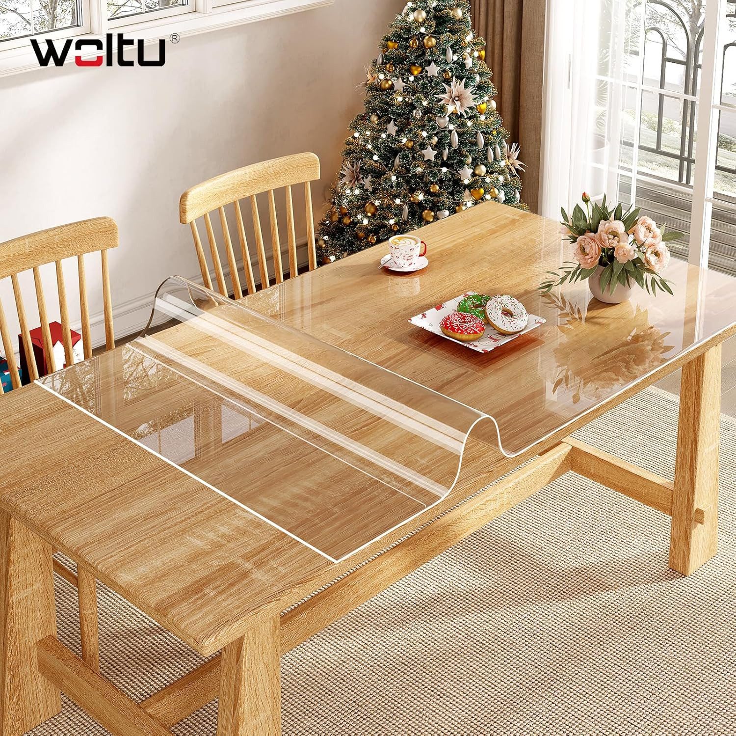 Woltu Tischdecke (1-tlg), 2 mm Tischschutz transparent für Tisch aus PVC, w günstig online kaufen