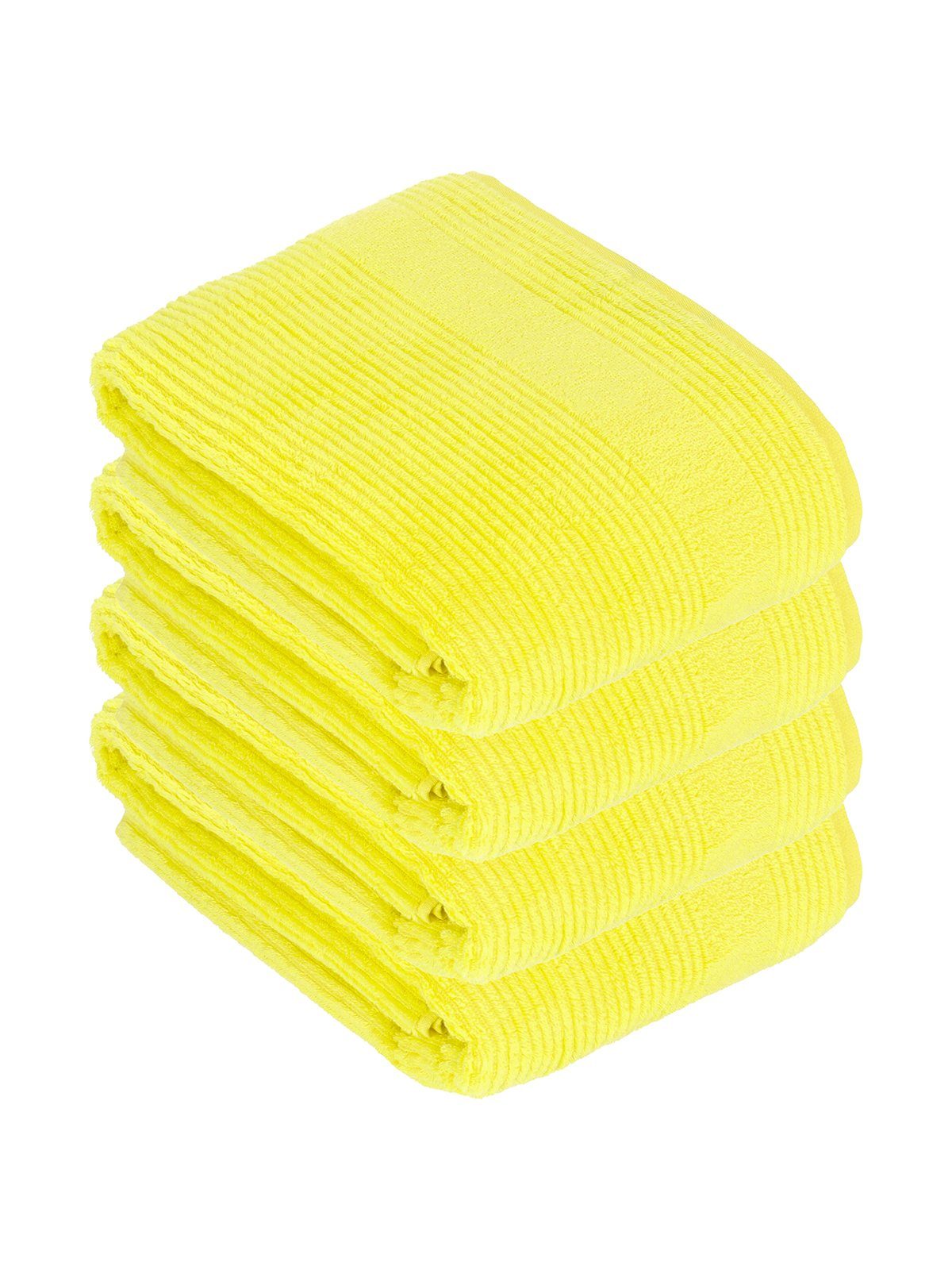 Vossen Badetücher 4er Pack Badetuch 100 x 150 cm Tomorrow, Frottier (Spar-Set, 4-St), Vegan electric yellow