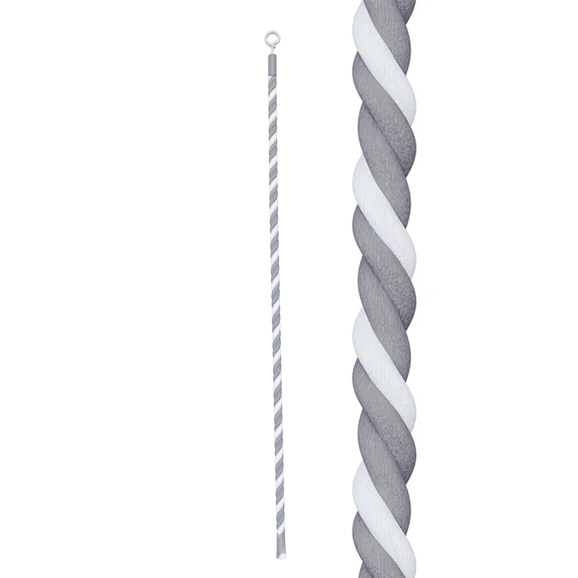 Jeflex Kletter-Trainingsgerät Jeflex Klettertau 230cm weiß / grau, Einhängeöse, robust